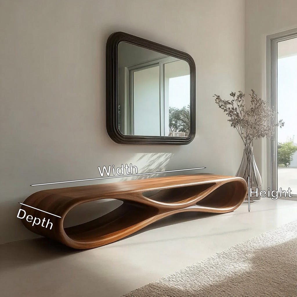 Modern Organic Wood Bench For Elegant Home Entryway RTTHHNCHR146