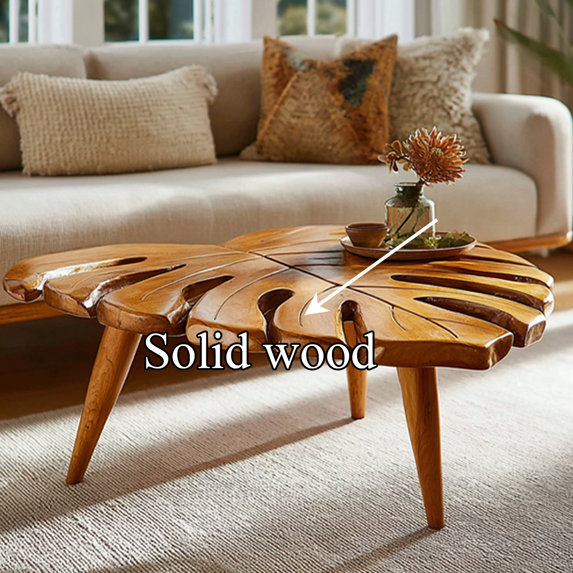 Organic Sculptural Leaf Coffee Table Living Room SINLSACF192