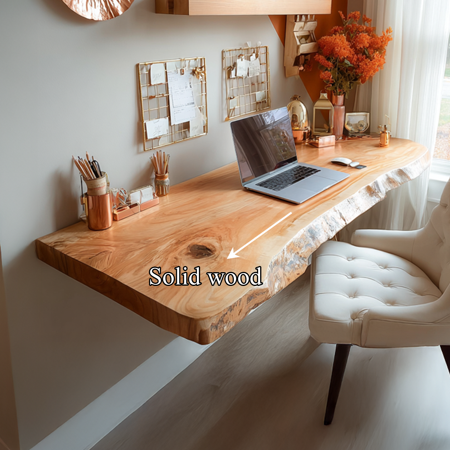 Rustic Floating Desk Living Home Office SINLSAFL090