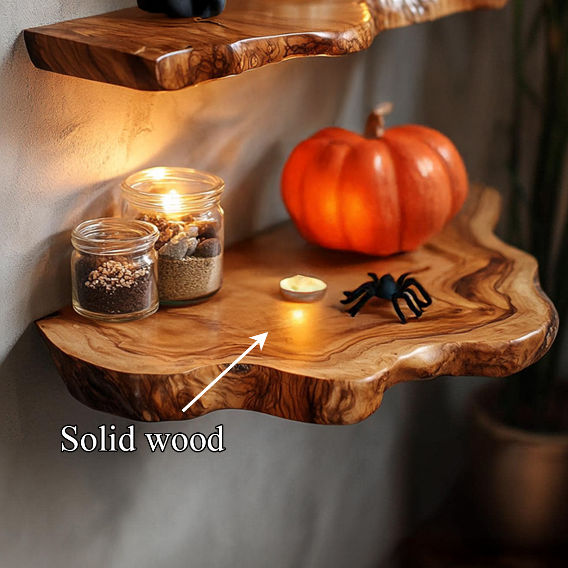 Rustic Halloween Floating Shelf Living Room Decor SINLSAHW016