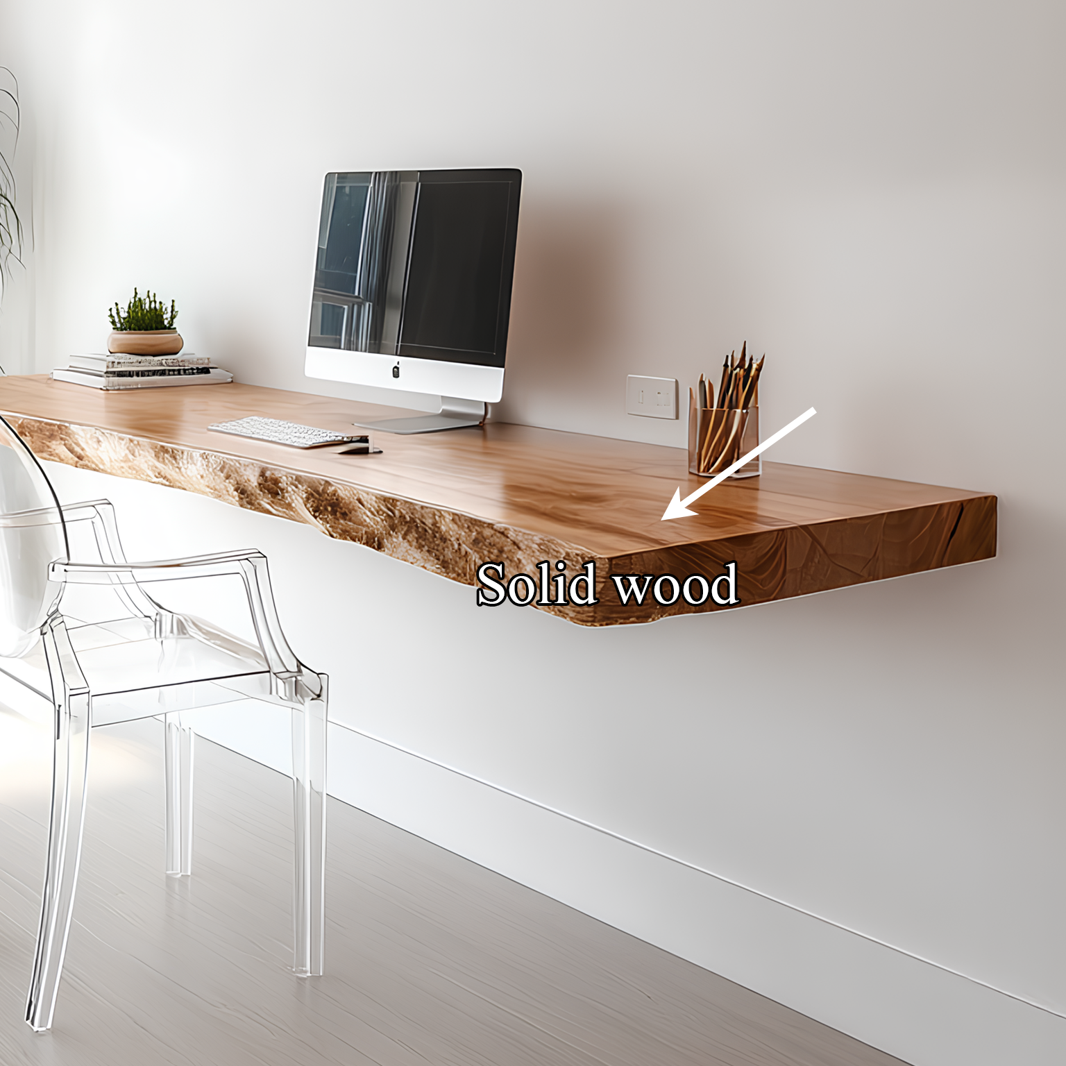 Rustic Floating Desk Home Office SINLSAFL082