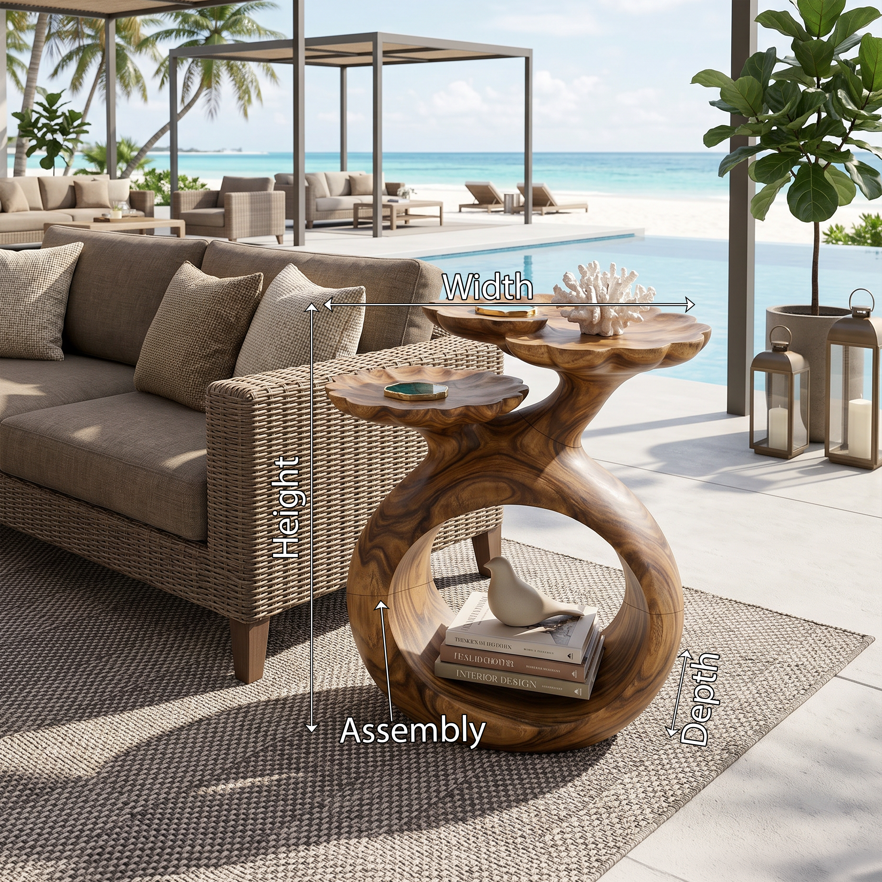Coastal Twin Top Side Table Beach House SILDTTRSTA020