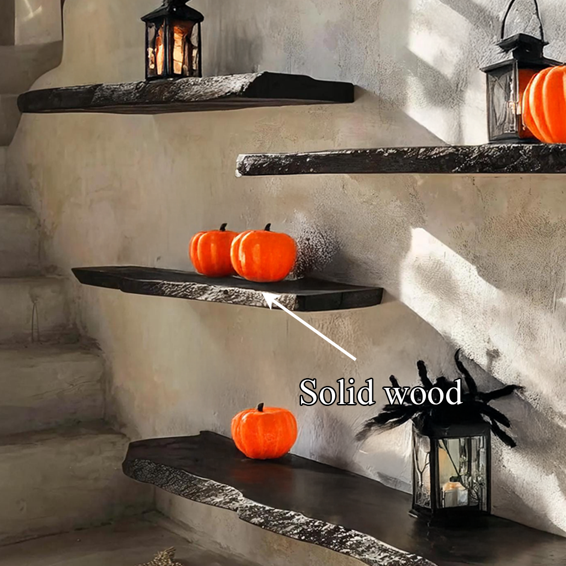 Rustic Halloween Floating Shelf Black Living Room SINLSAHW009