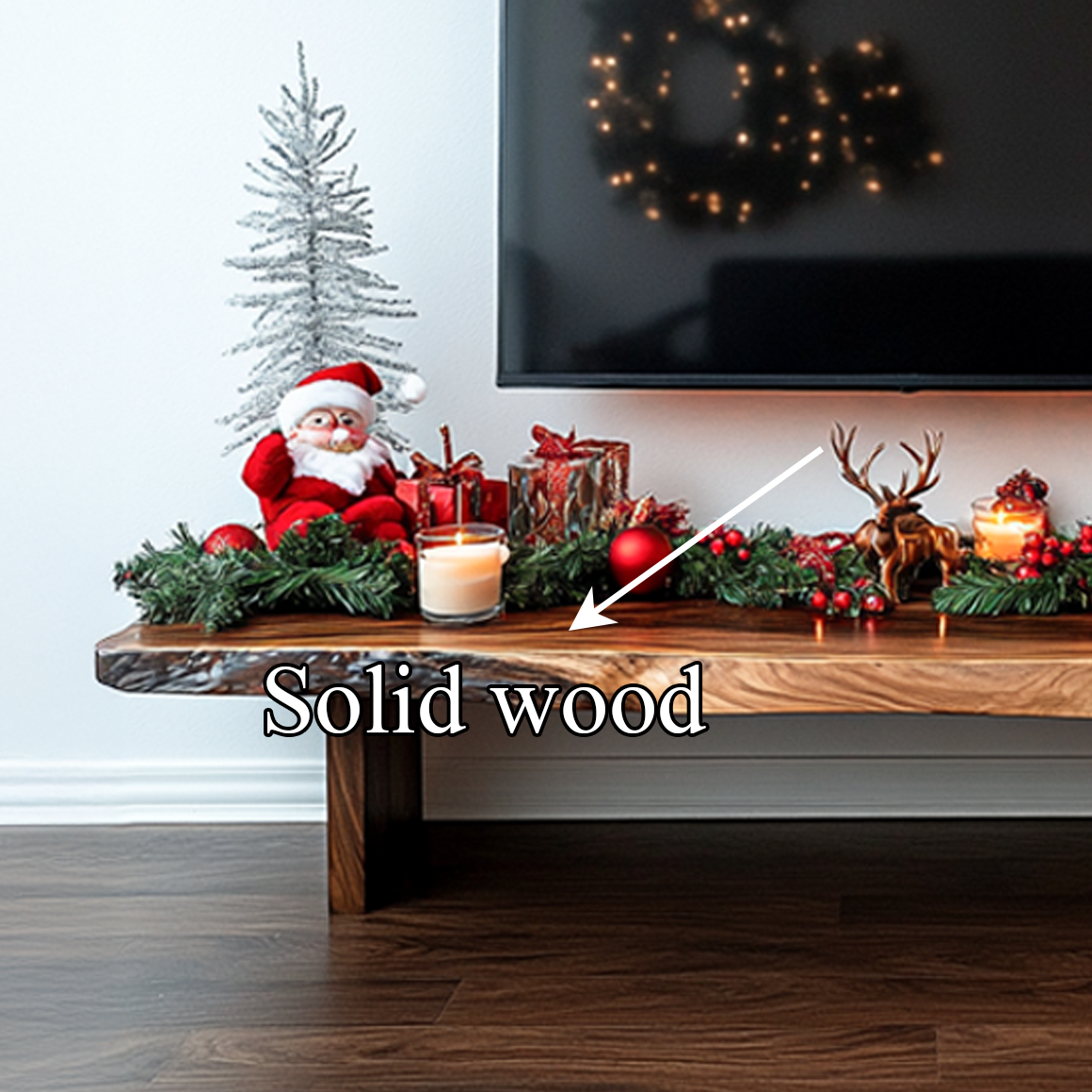 Rustic TV Stand Holiday Decor Living Room Display SINLSACS297