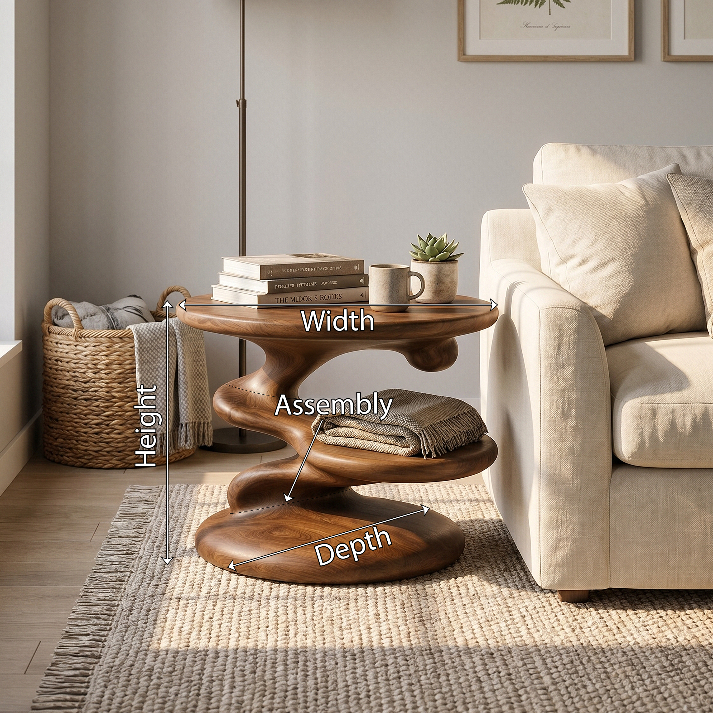 Minimalist Open Shelf Side Table Cozy Living Room SILDTTRSTA027