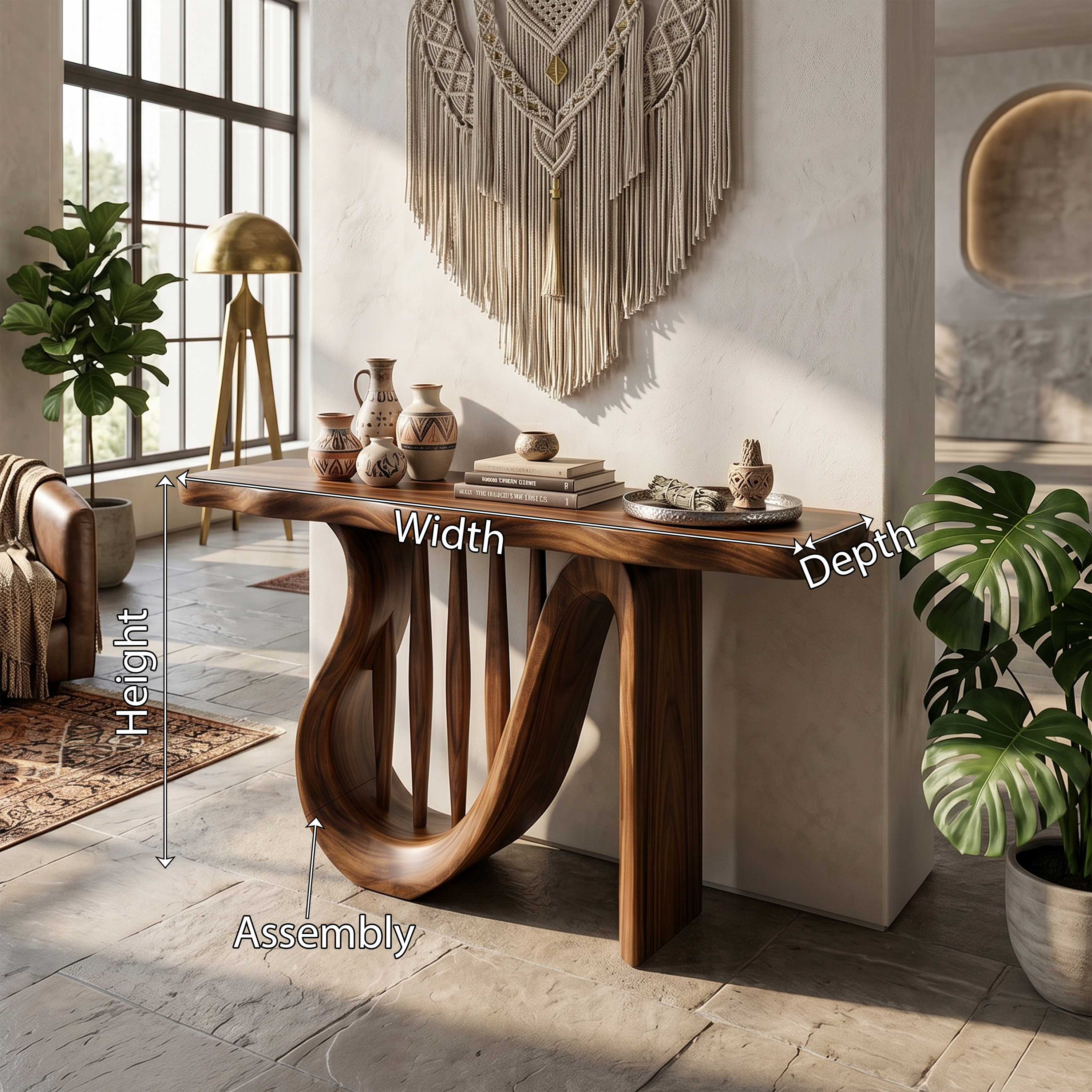 Modern Horseshoe Base Console Table Contemporary Hallway SILDTTRCS110