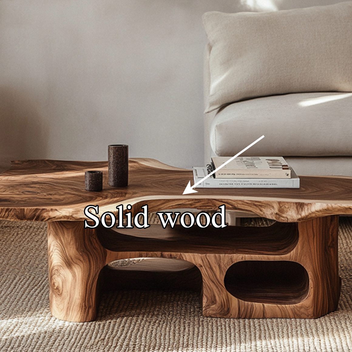Rustic Wood Slab Live Edge Coffee Table Living Room Family Room SINLSACF188