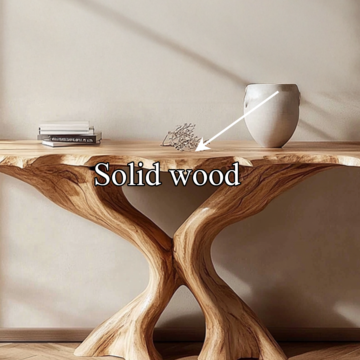 Rustic Live Edge Console Table Handmade Solid Wood For Entryway SINLSACS318