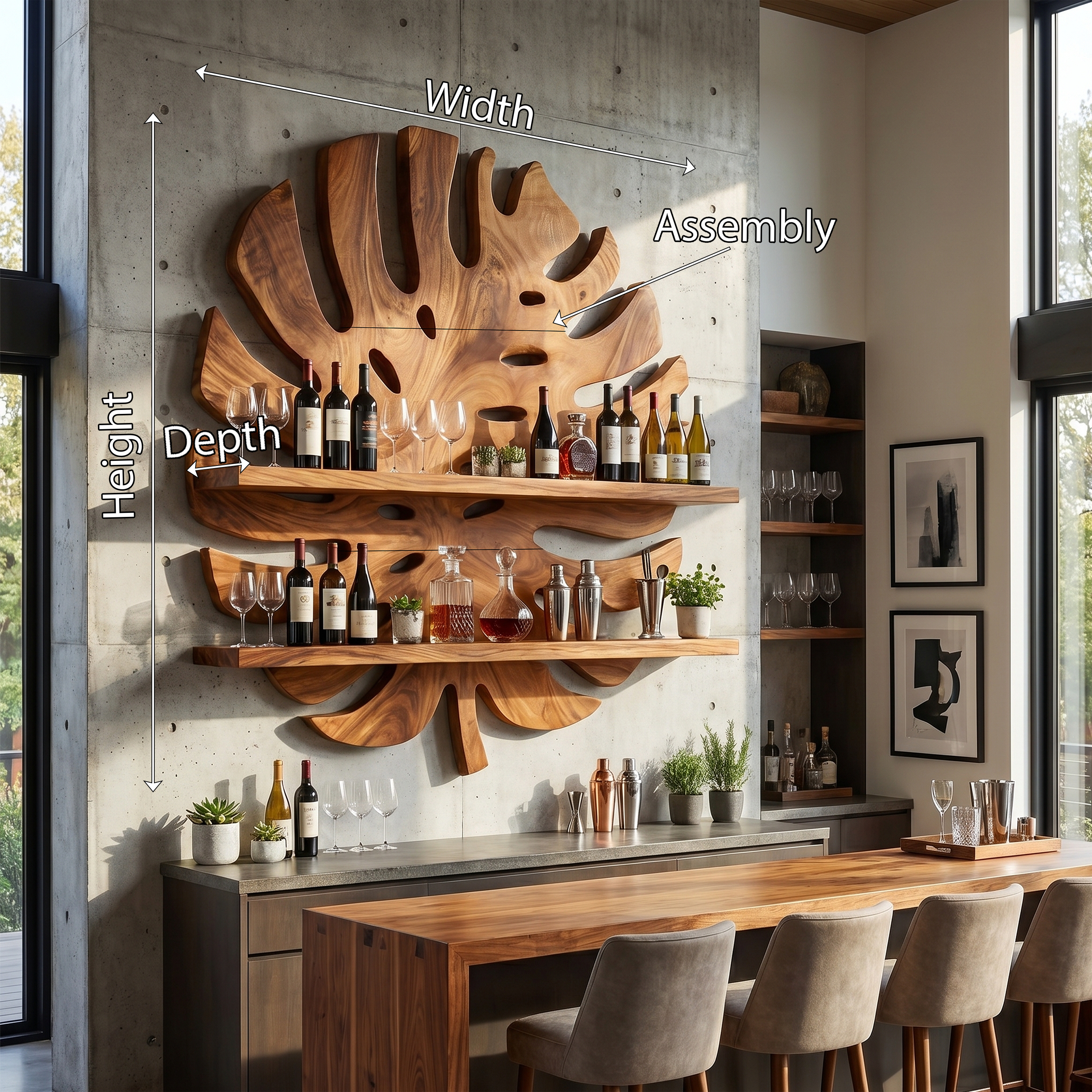Modern Wall Wine Holder For Home Bar Bottle Showcase SILDTTRWH067