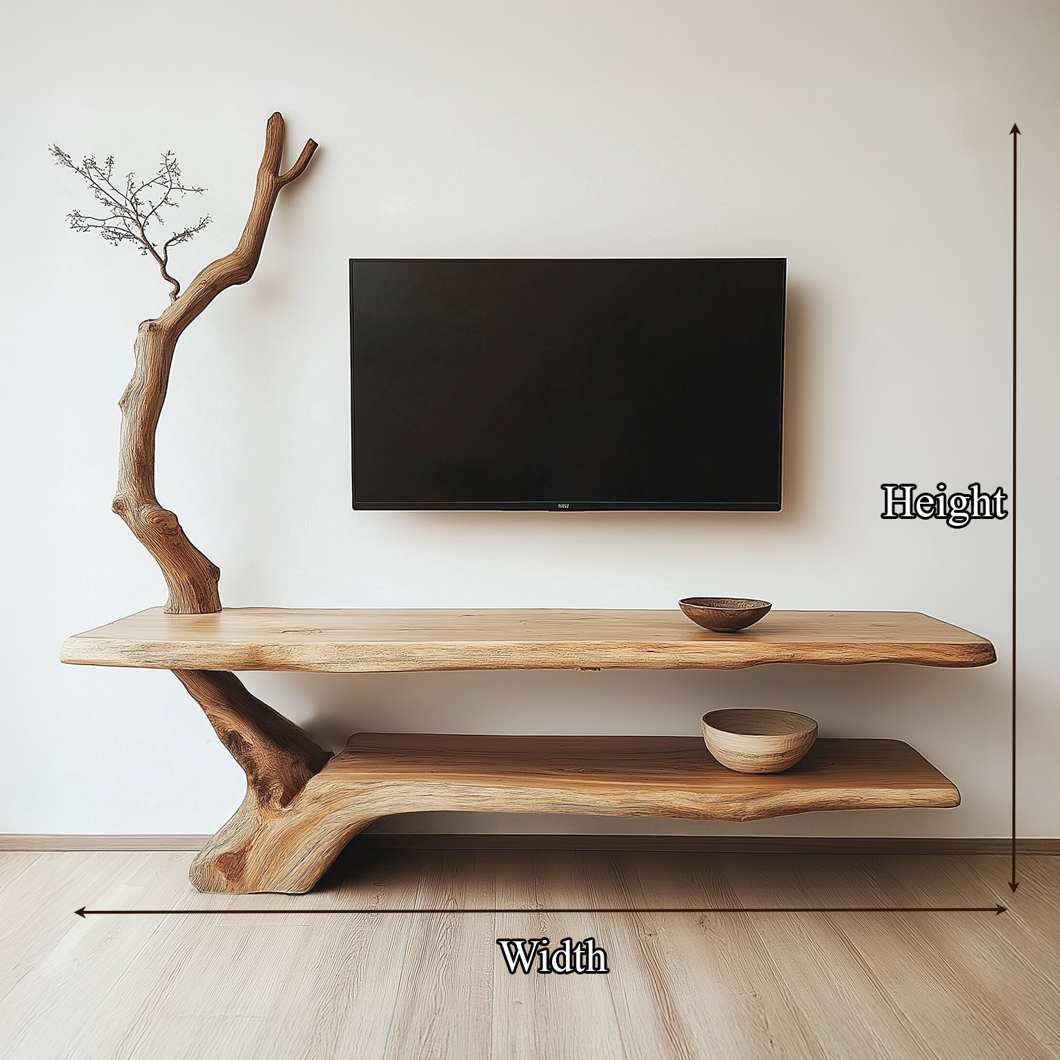 Rustic Live Edge TV Stand Living Room SINLSATB185