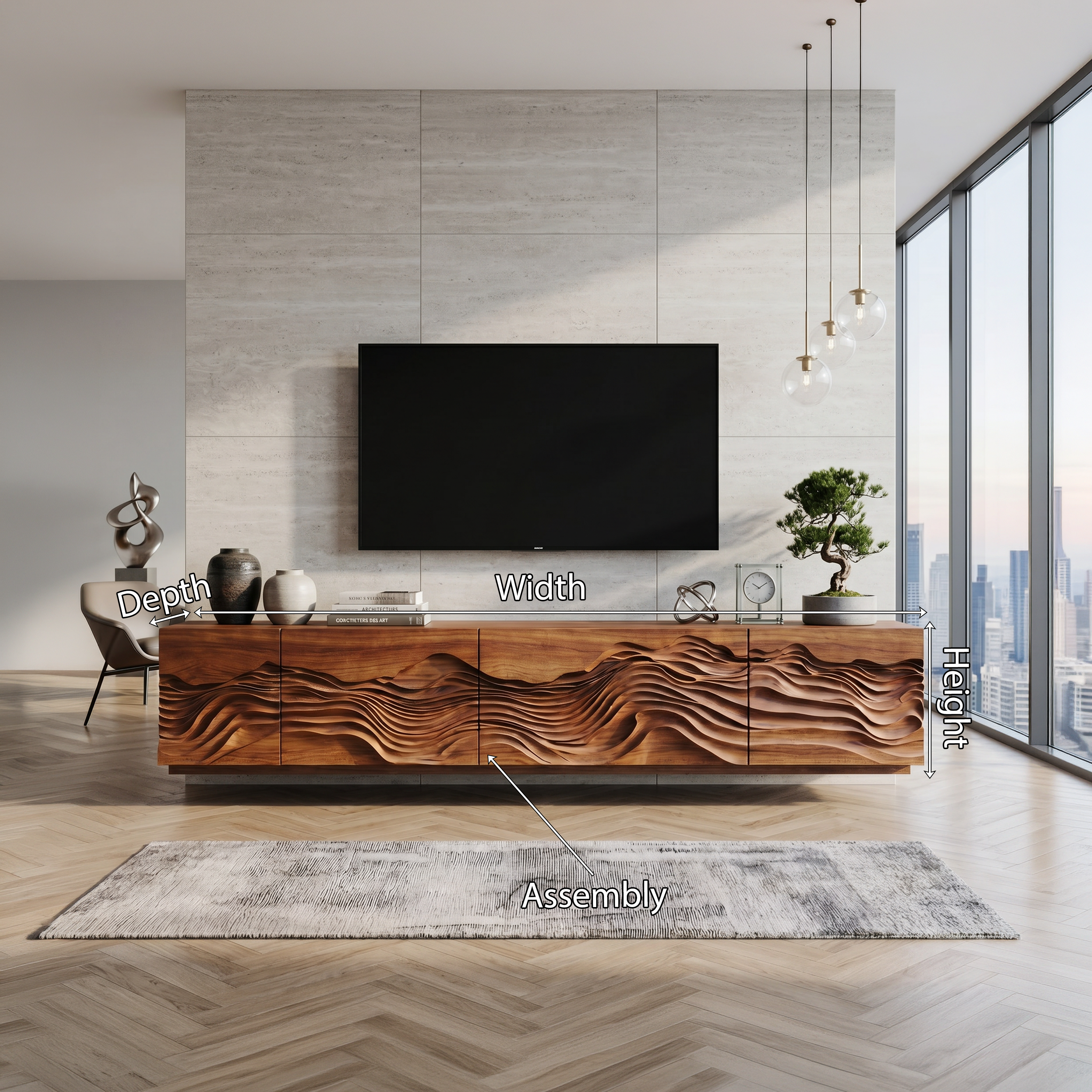 Mid Century TV Table For Living Room Design SILDTTNTVC040