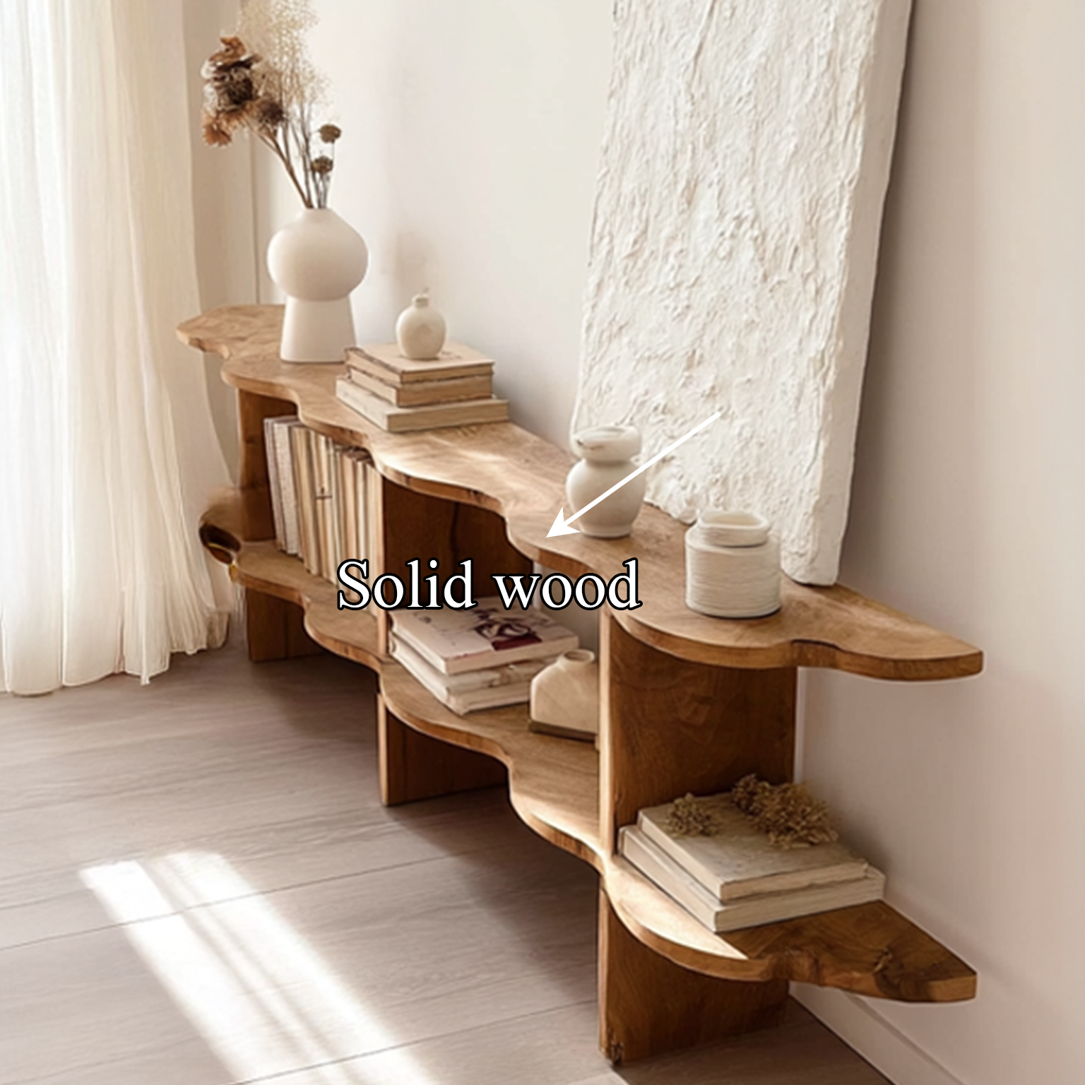 Rustic Low Bookshelf Living Room Or Bedroom SINLSASC091