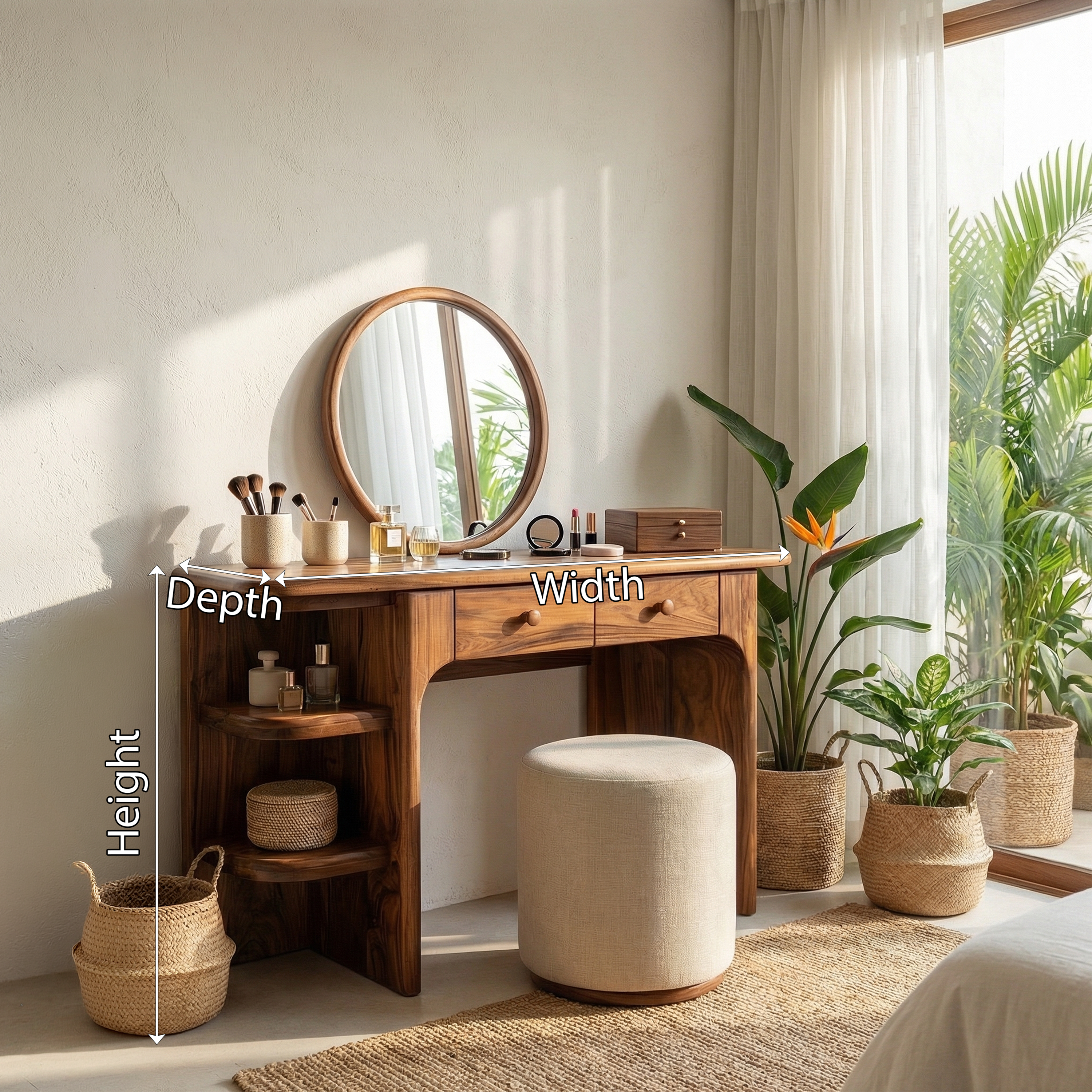 Rustic Dressing Table Personal Beauty Space Makeup Area SILDTTRMV007