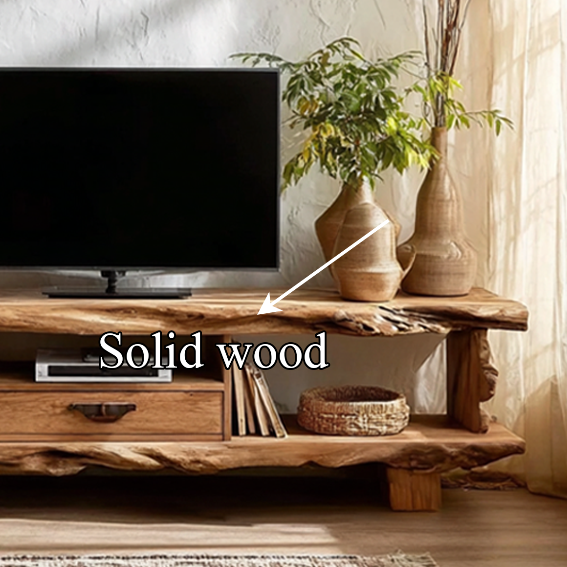 Rustic Live Edge TV Stand Living Room Furniture SINLSASC214