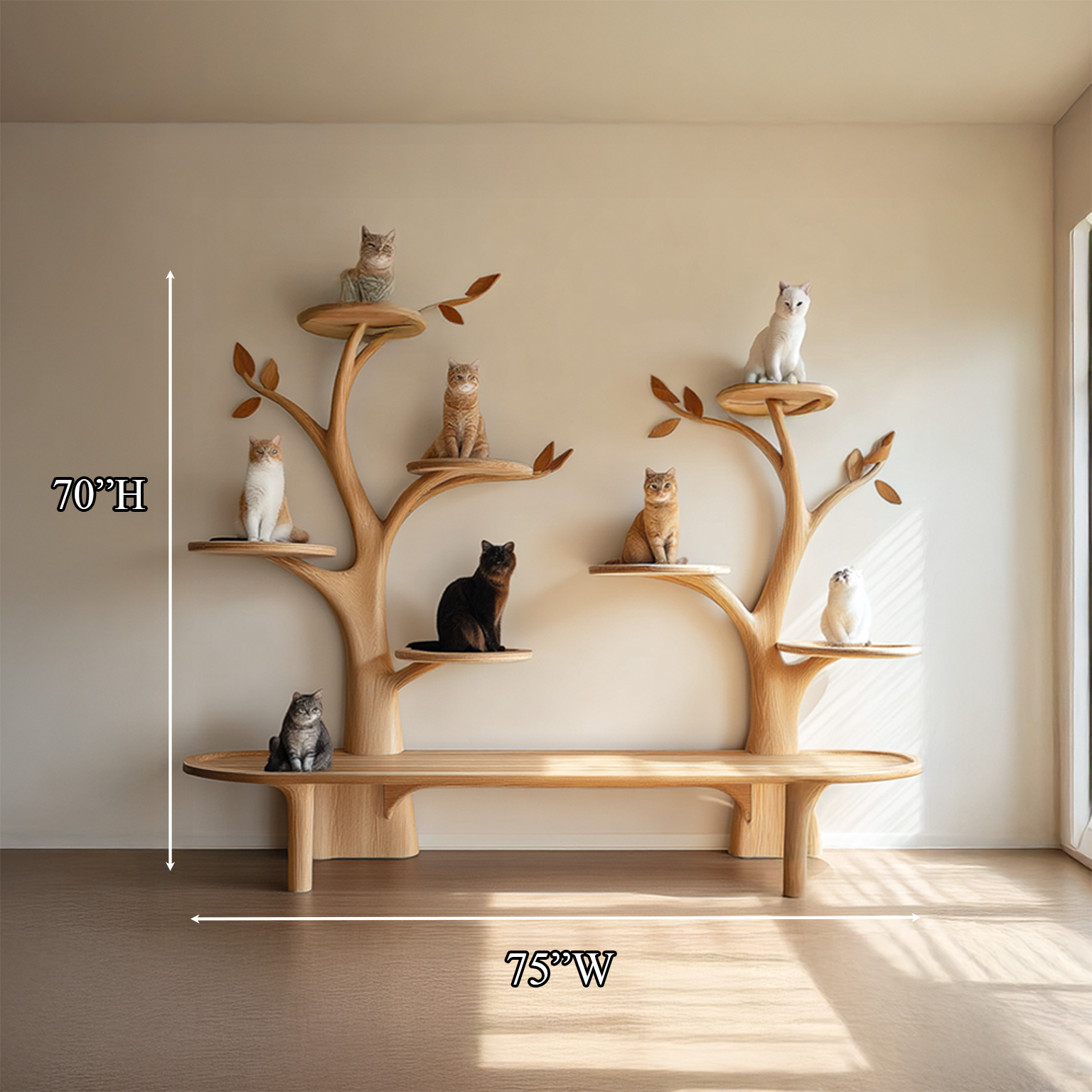Mid Century Tree Cat Tower Living Study SINLSATT034