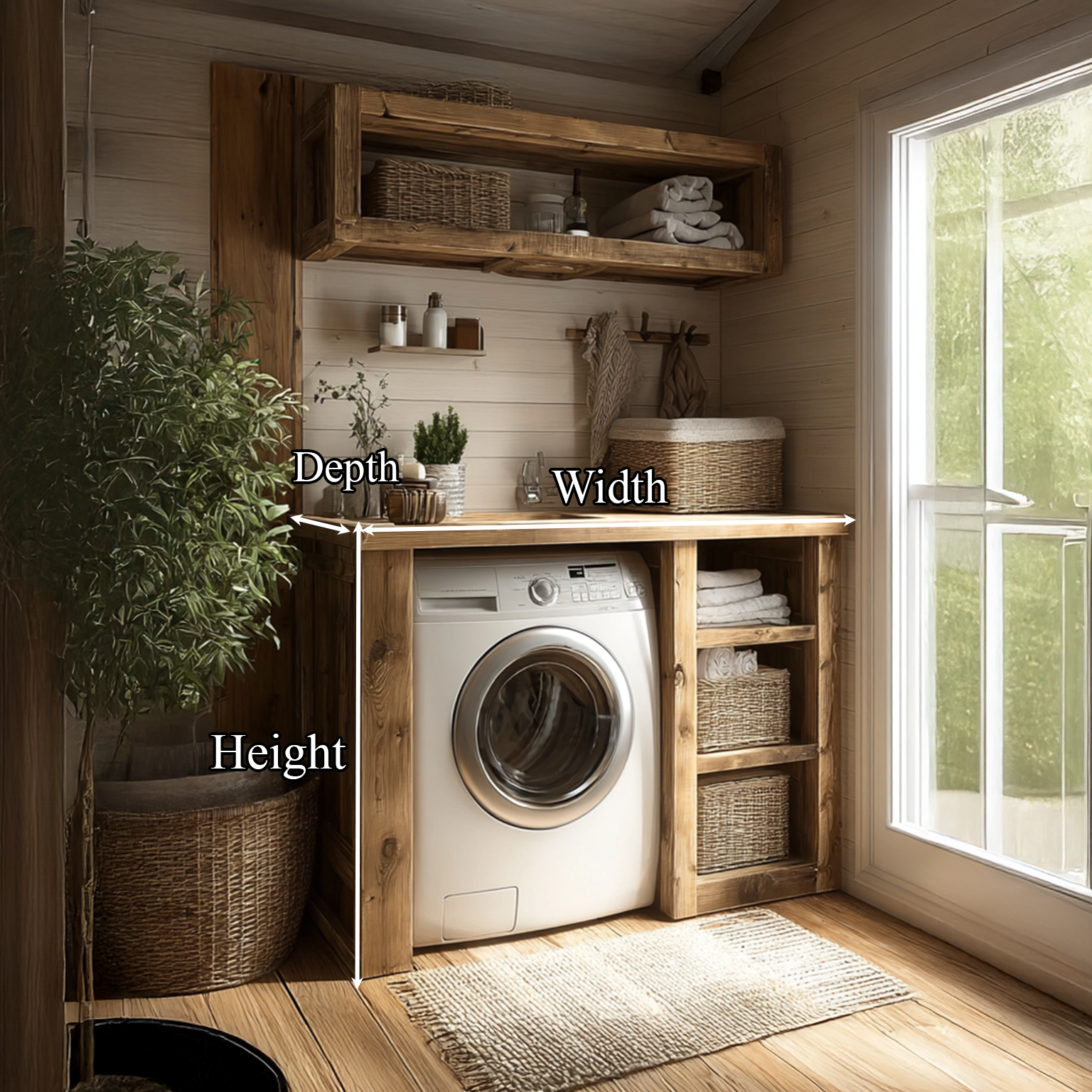 Laundry Nook Shelf Solid Wood Rustic Style Gift SINLSALN001