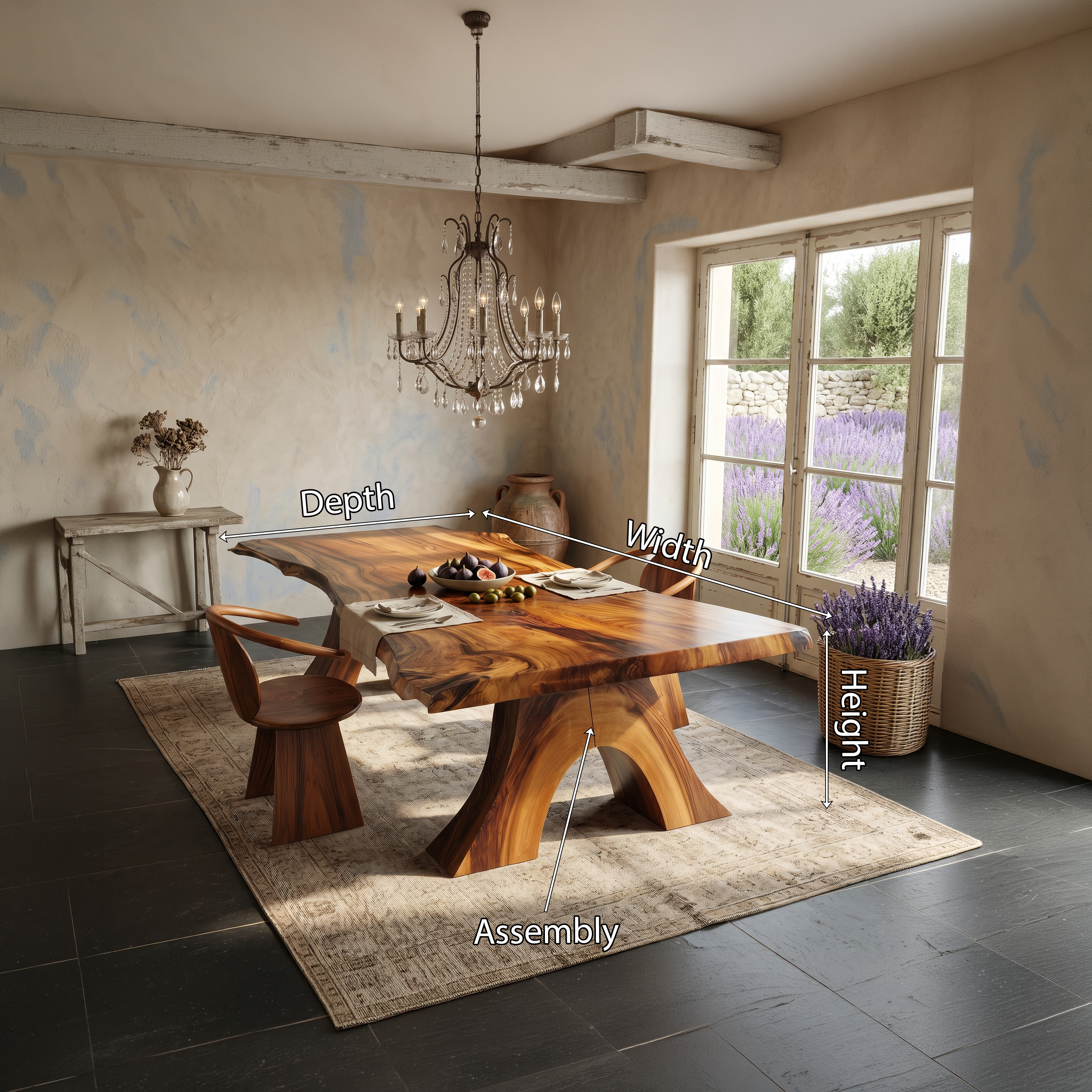 Modern Organic Edge Dining Table For Open Living Space SILDTTNDN026