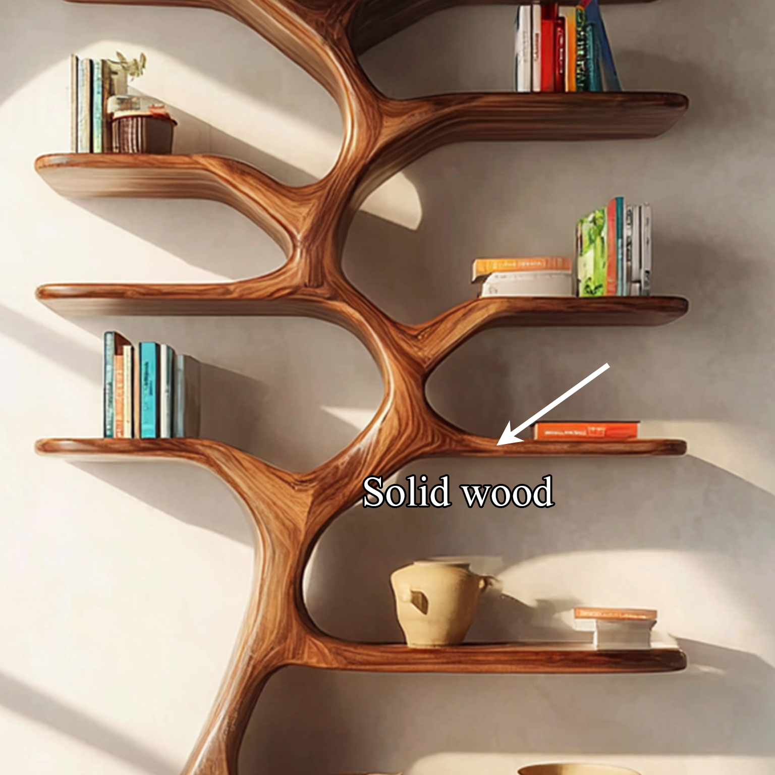 Entryway Bookshelf Natural Wood Modern Decor Gift SINLSATB196