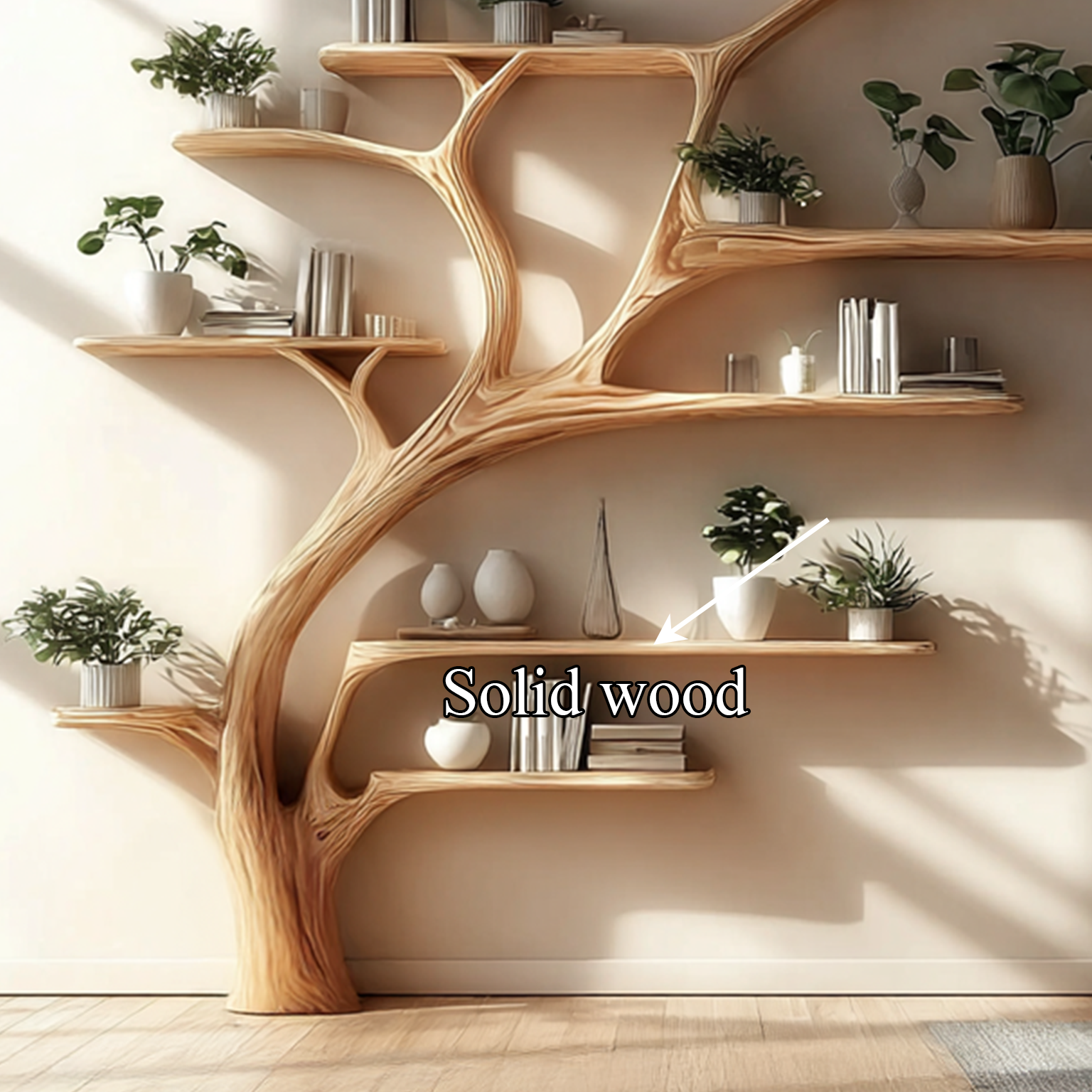 Midcentury Tree Bookshelf Bedroom Entry SINLSATB211
