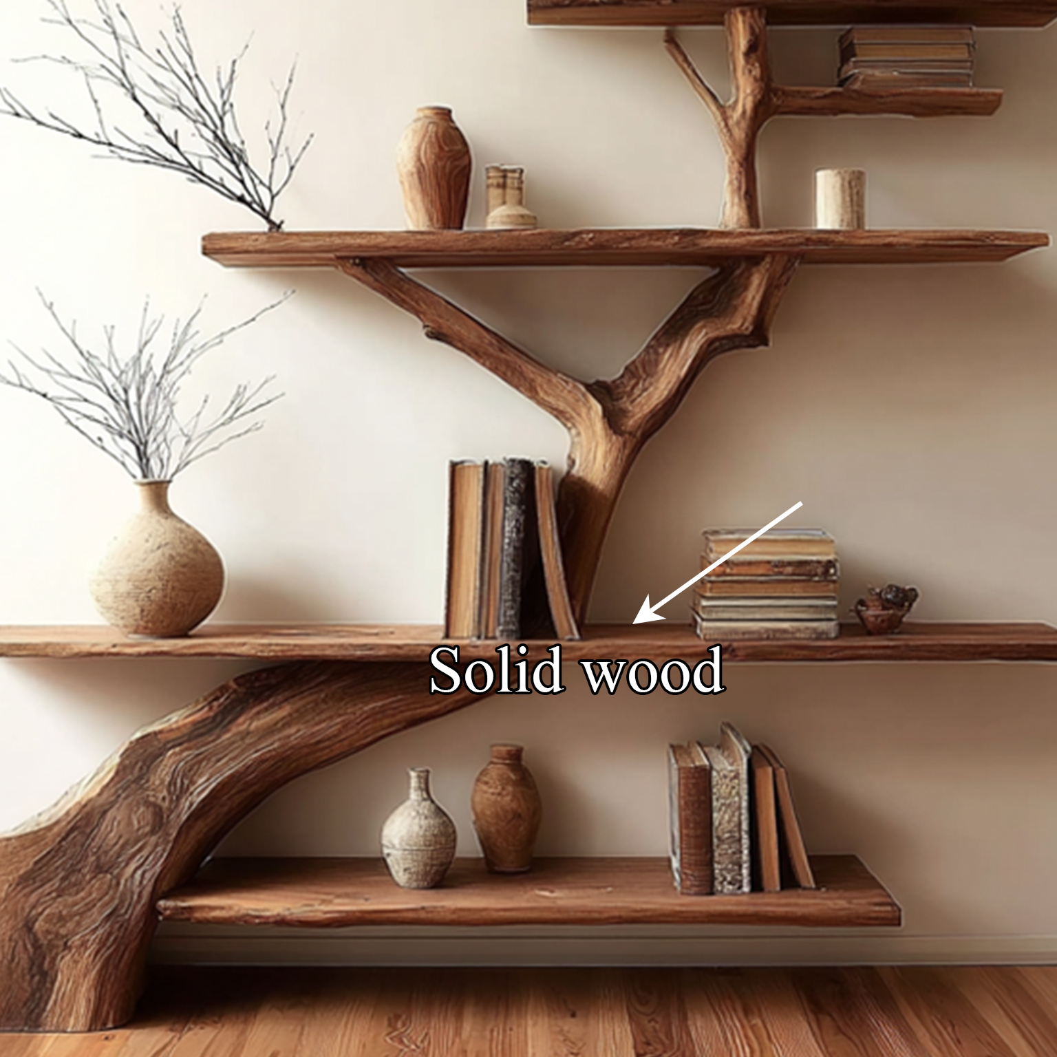Rustic Tree Shelf Entry Living Room SINLSATB217