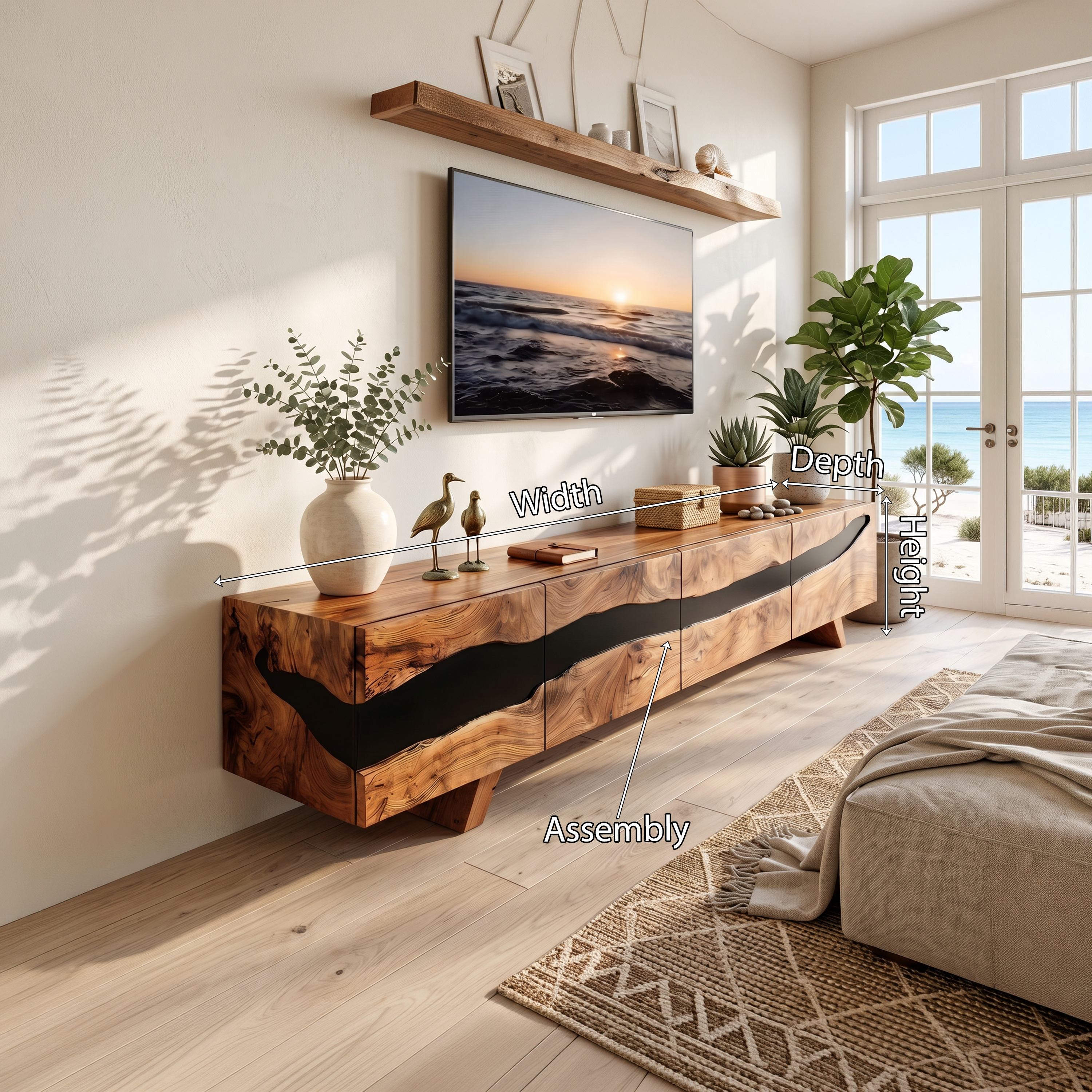 Mid Century Solid Wood Entertainment Stand For Decor SILDTTNTVC102