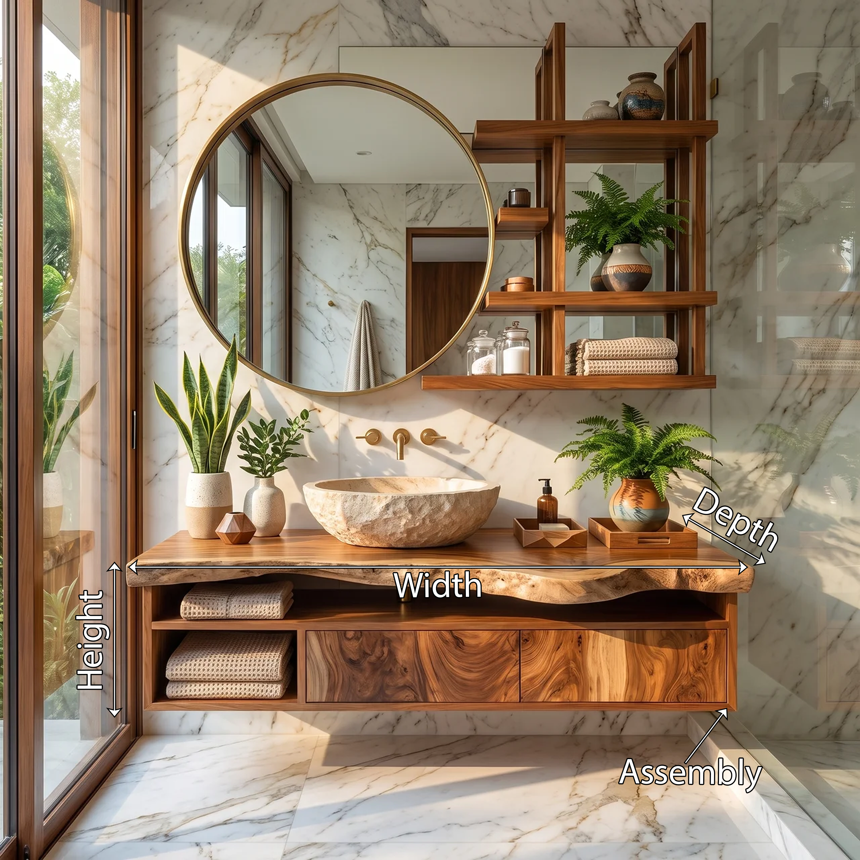 Handcrafted Floating Vanity For Elegant Bathroom SILDTTRBRV028