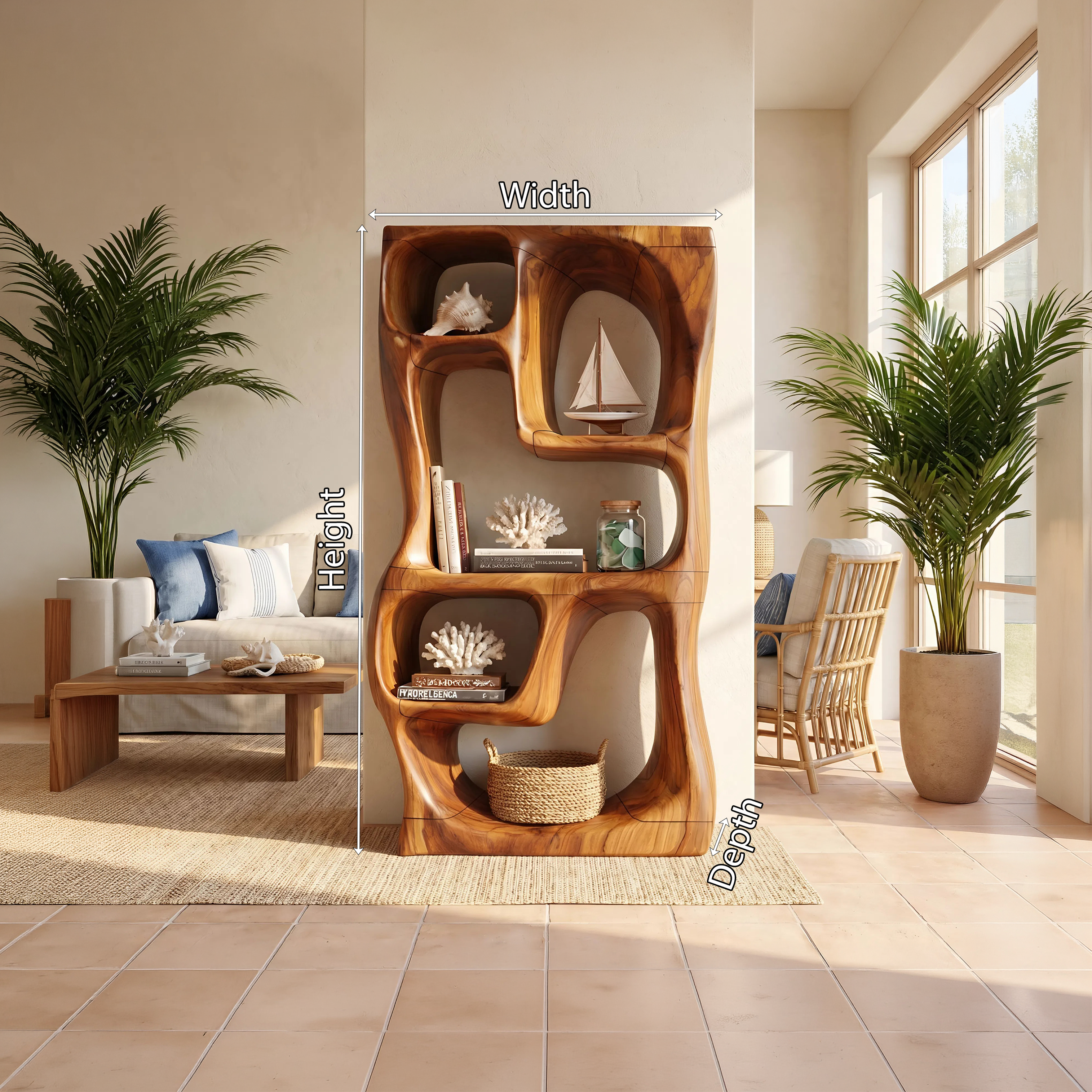 Modern Handcrafted Bookshelf Storage Organizer For Small Apartment SILDTTNBS019