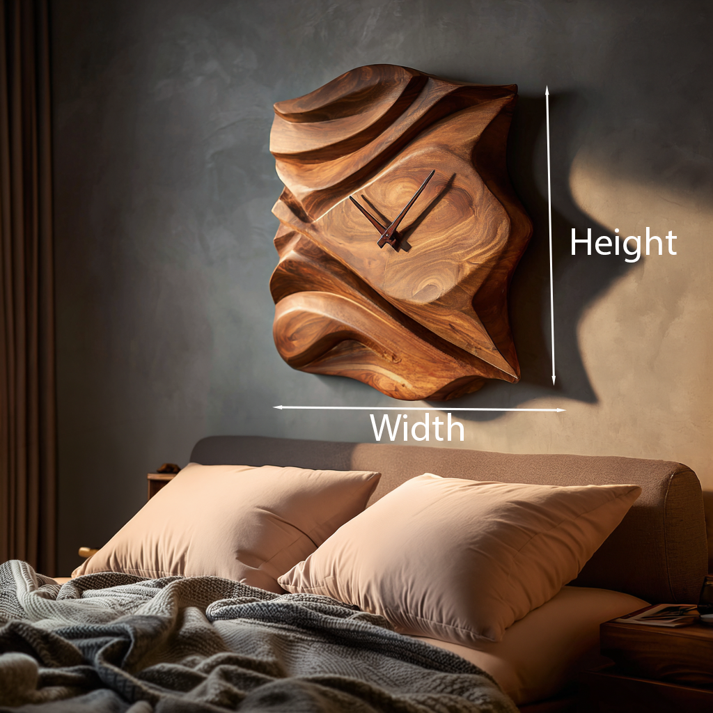 Contemporary Wooden Wall Clock For Bedroom Accent RTTHTTWAC008