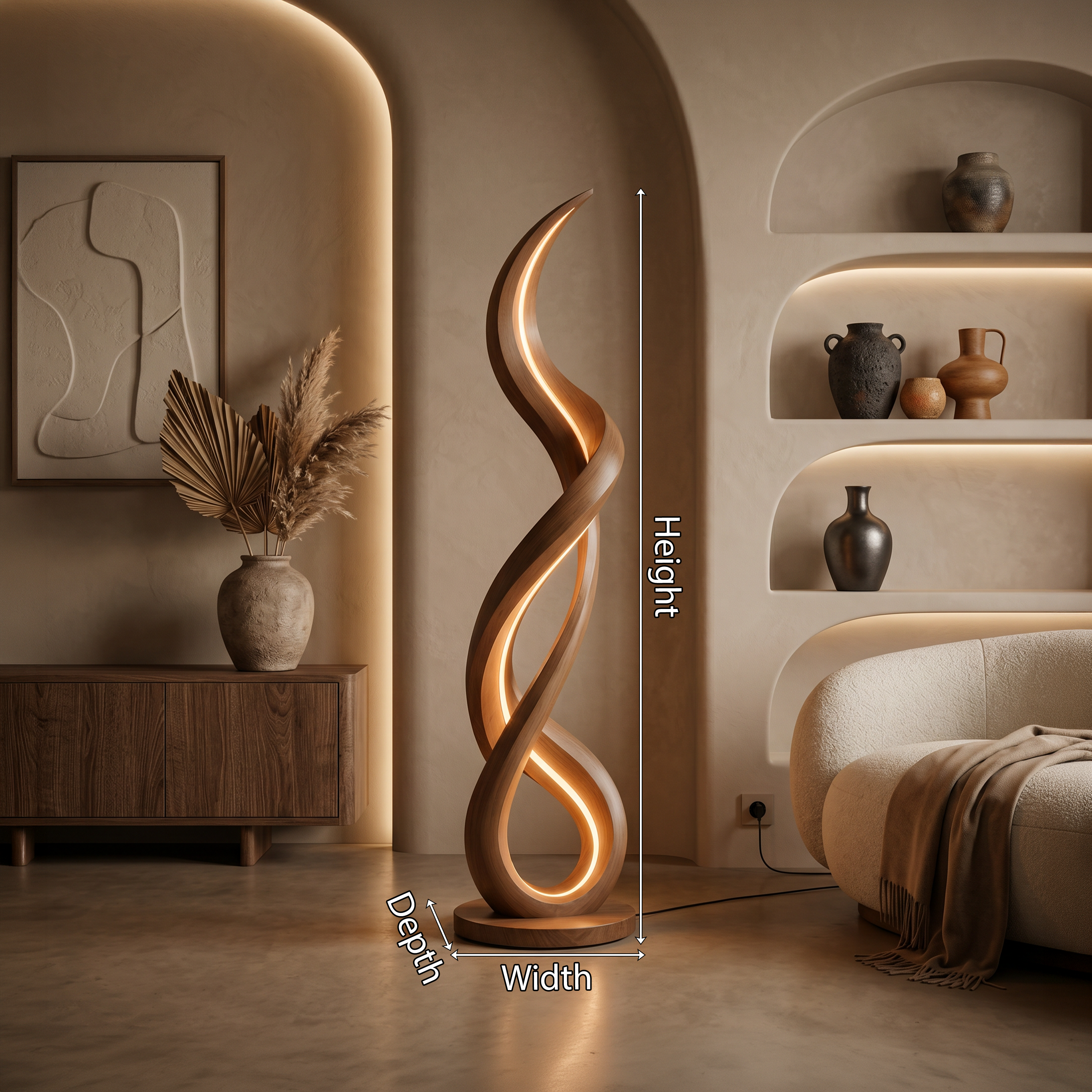 Organic Gentle Wave Floor Lamp For Modern Interior SILDTTNLAM032