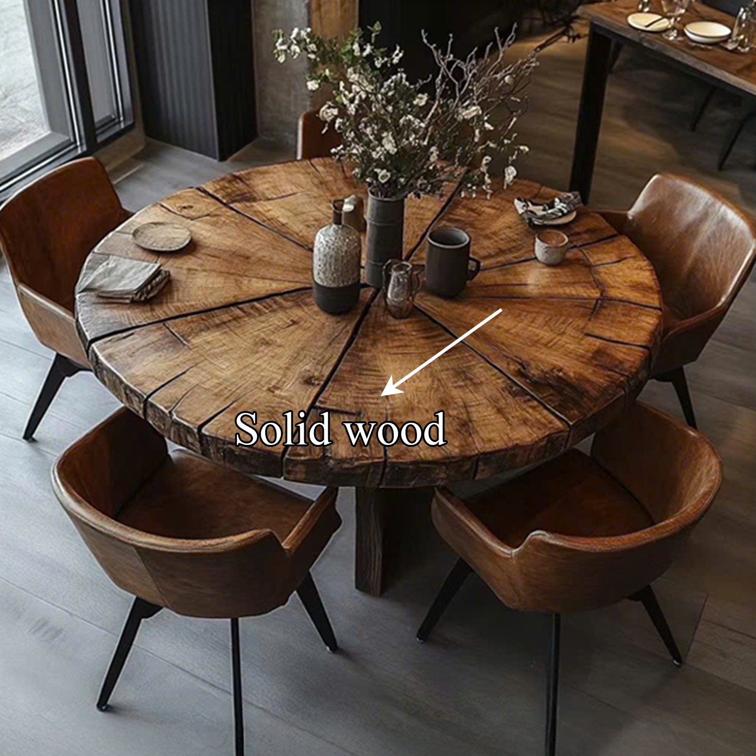 Rustic Round Dining Table Kitchen Or Dining Room SINLSADT072