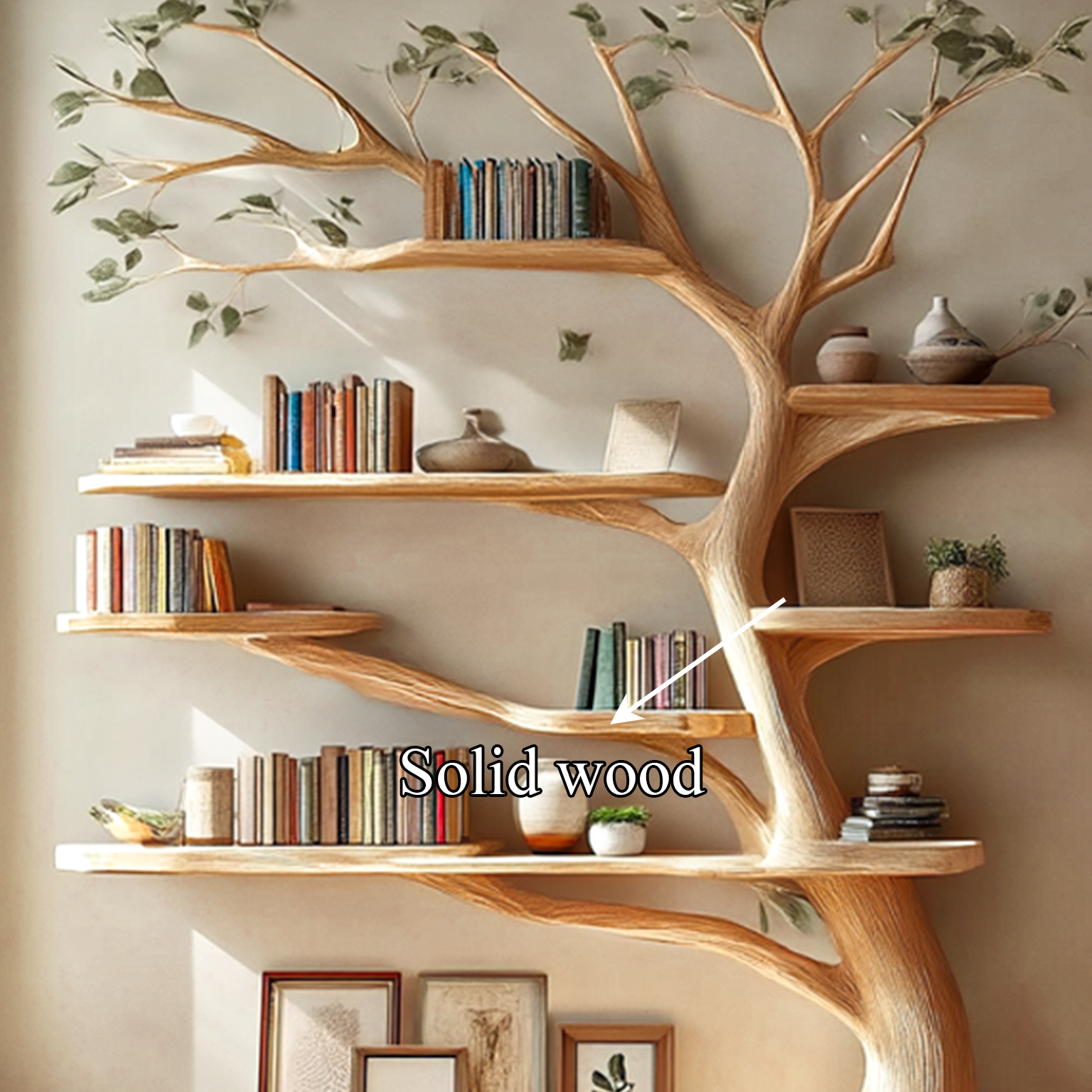 Midcentury Tree Bookshelf Living Room SINLSATB232