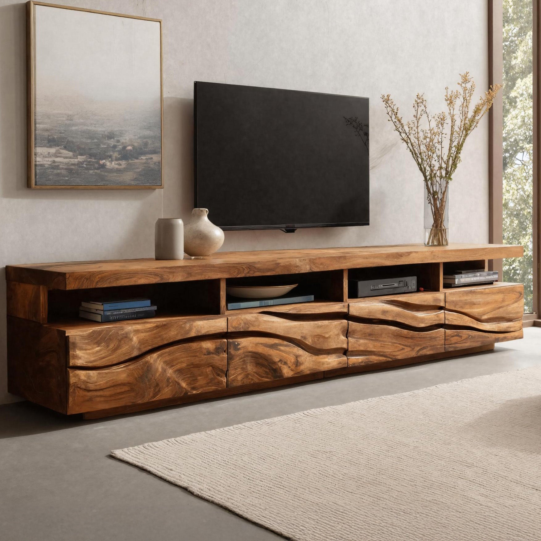 Handcrafted Media Cabinet Console For Living Room RTTHHNTVC079