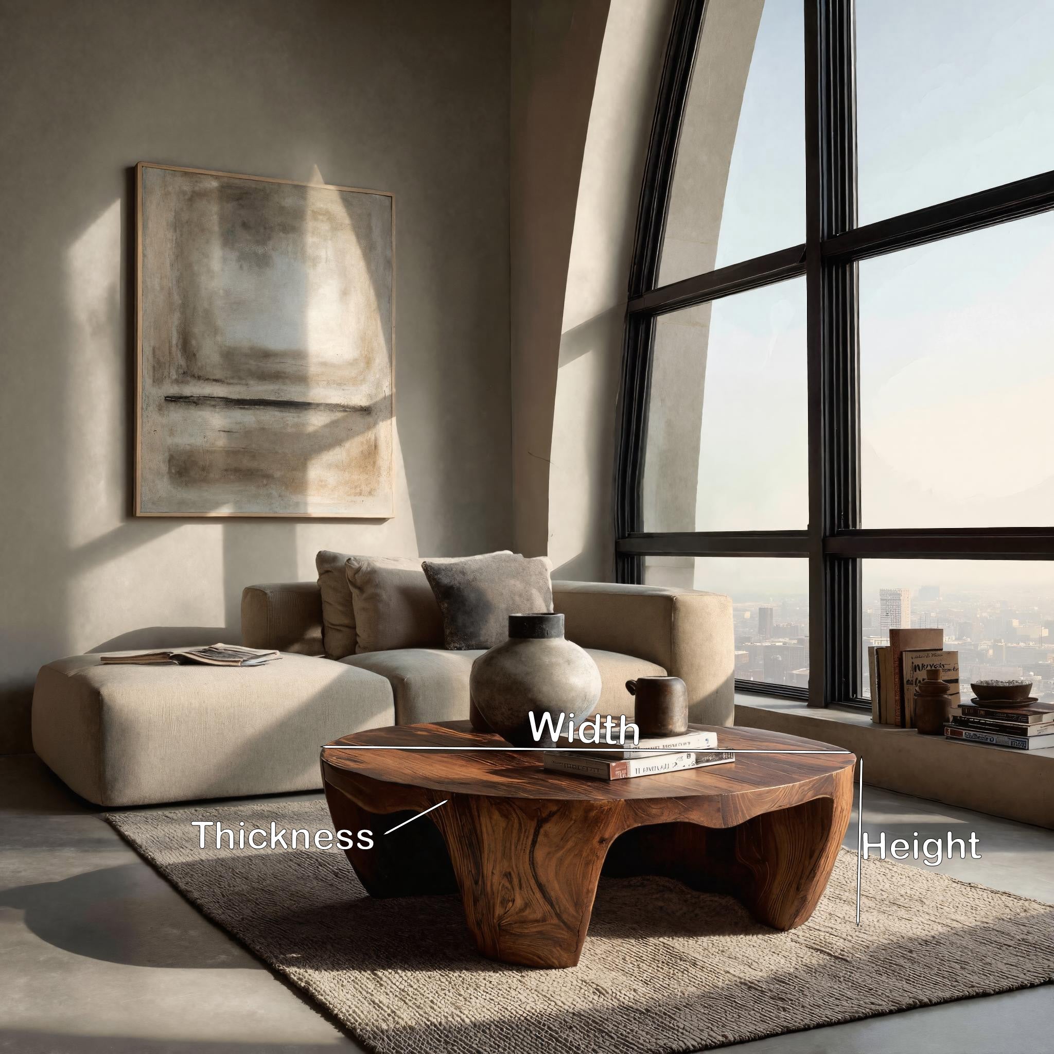 Organic Wooden Coffee Table For Home Interiors RTTHHNCF072