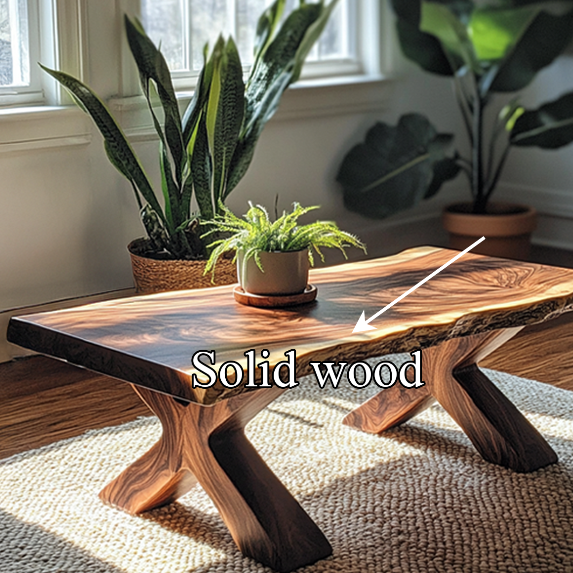 Rustic Live Edge Coffee Table Natural Wood Living Room Family Room SINLSACF184