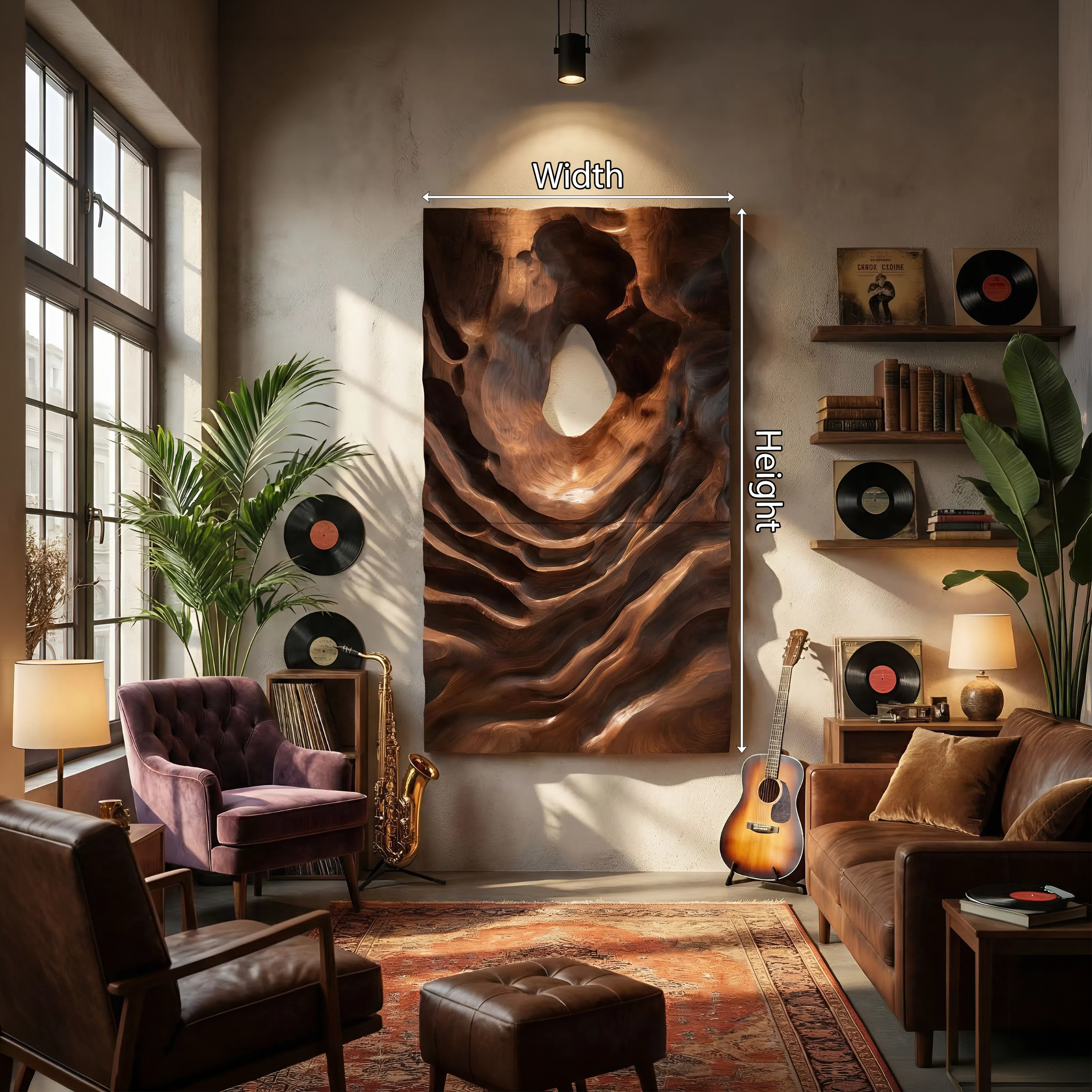 Scandinavian Embossed Wall Panel Decor For Living Room SILDTTNWA070