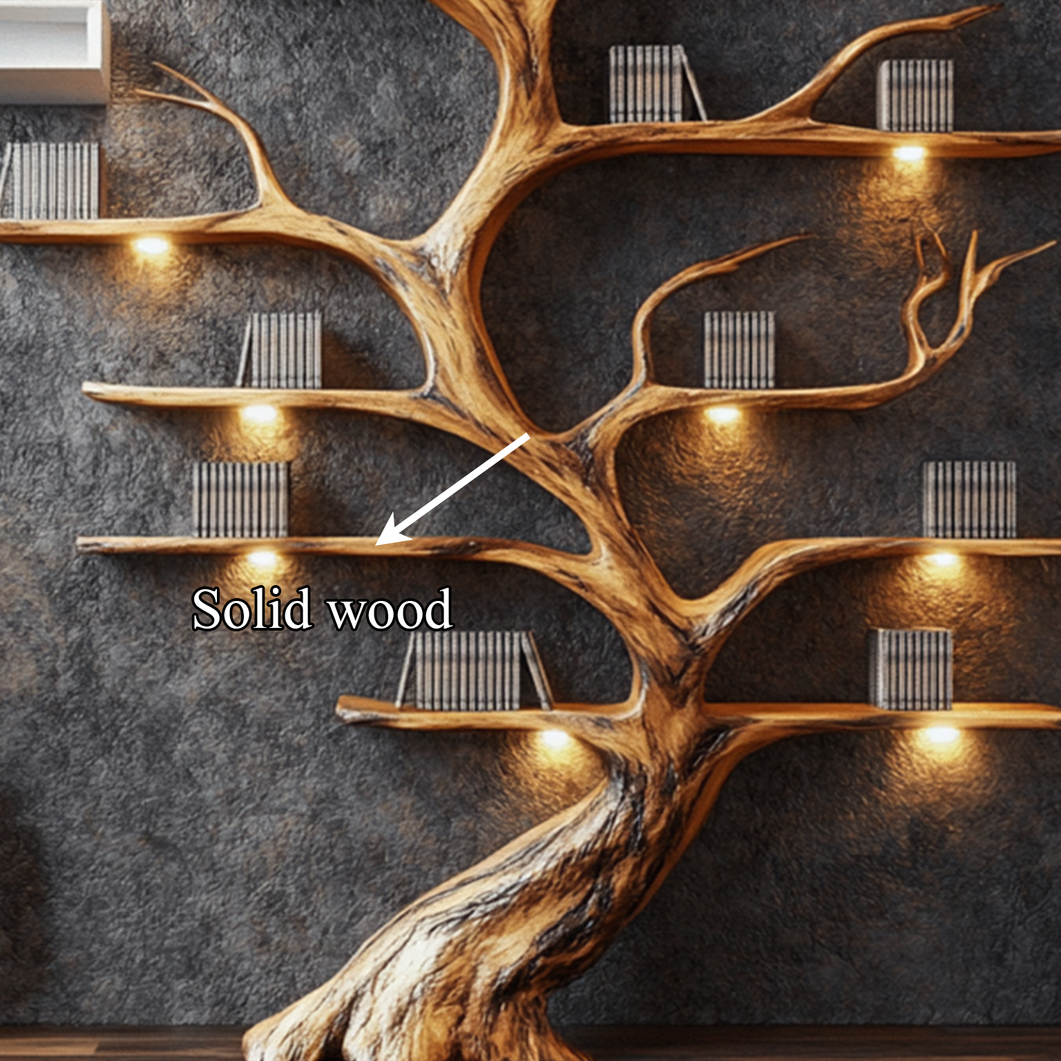 Tree Branch Shelf Driftwood Solid Wood Rustic Art Gift SINLSATB193