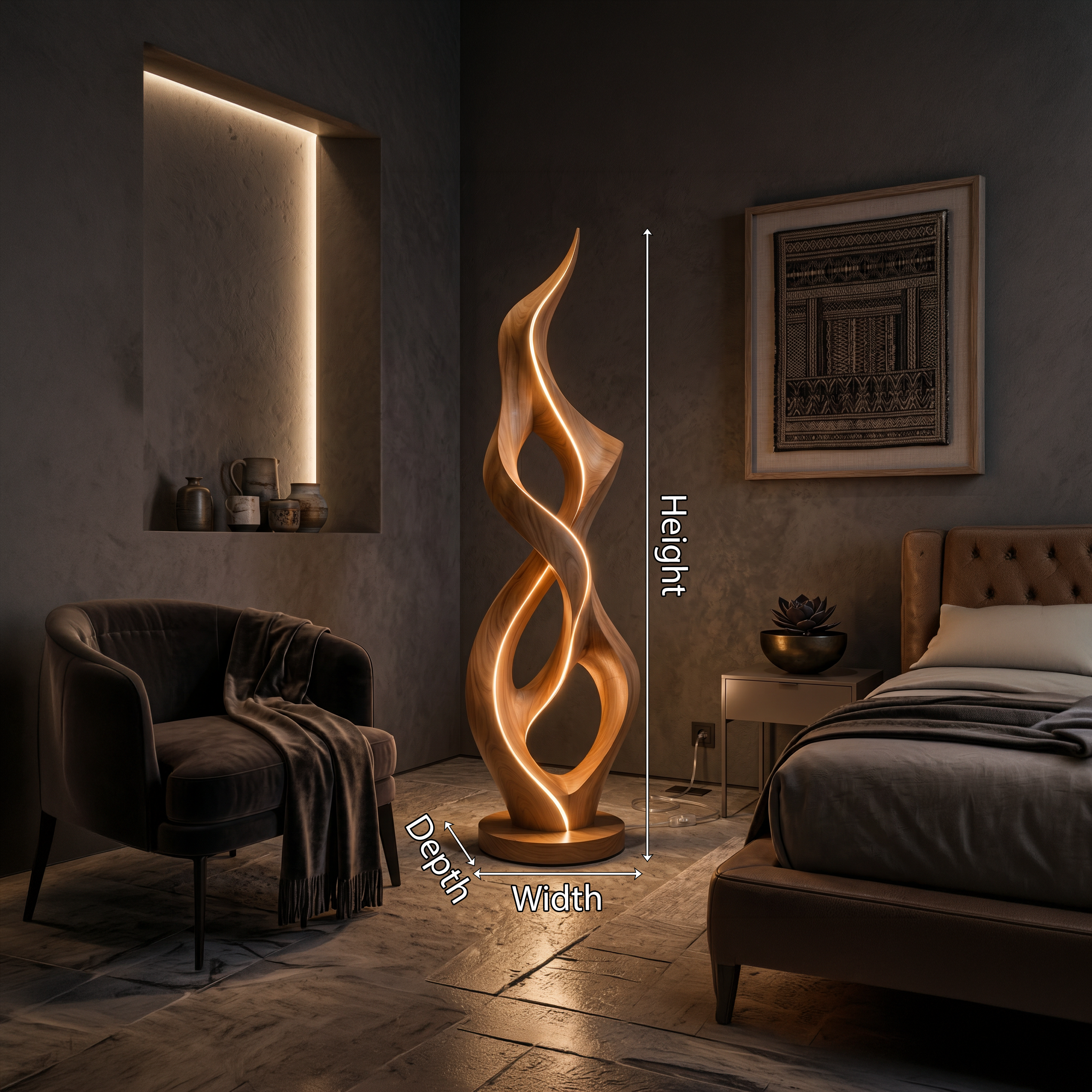 Organic Twist Floor Lamp For Cozy Living Room SILDTTNLAM001