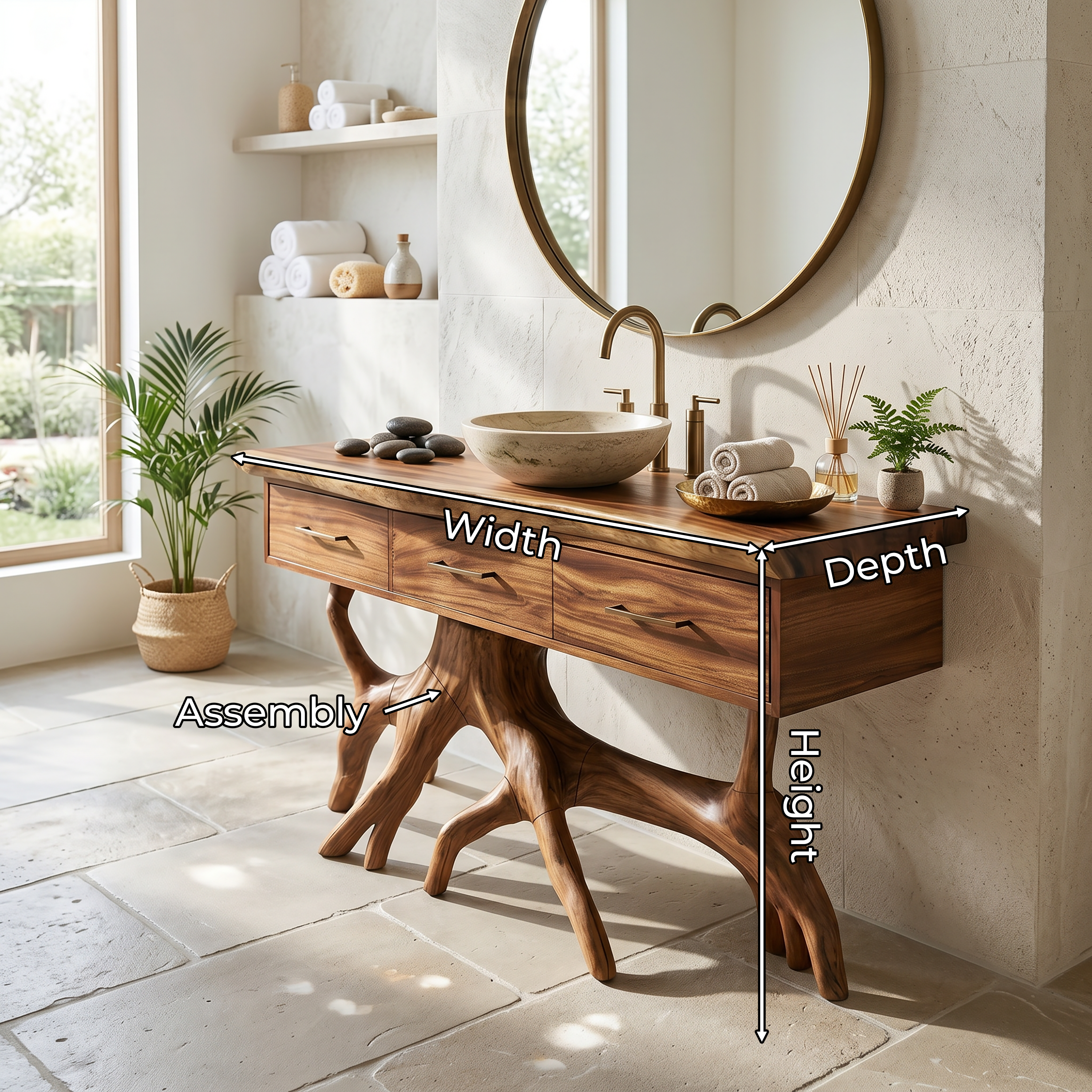 Coastal Wood Bathroom Cabinet For Beach House SILDTTRBRV172