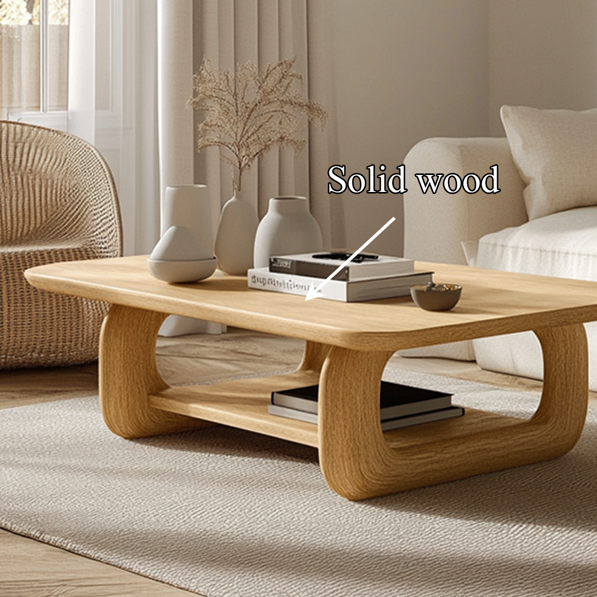 Scandinavian Rounded Coffee Table Living Room Minimal Room SINLSACF237