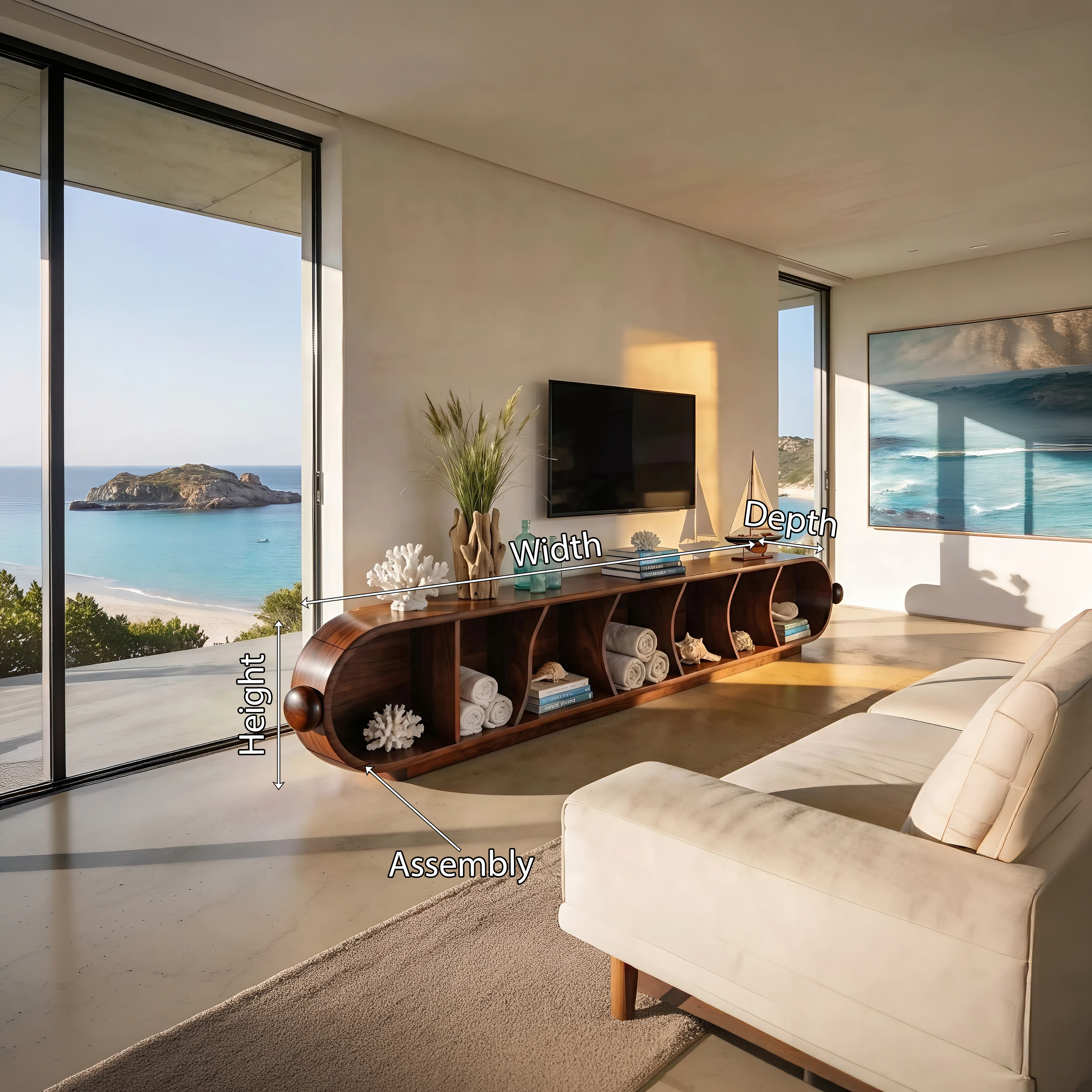 Contemporary Sculptural TV Stand For Penthouse Living Room SILDTTNTVC144