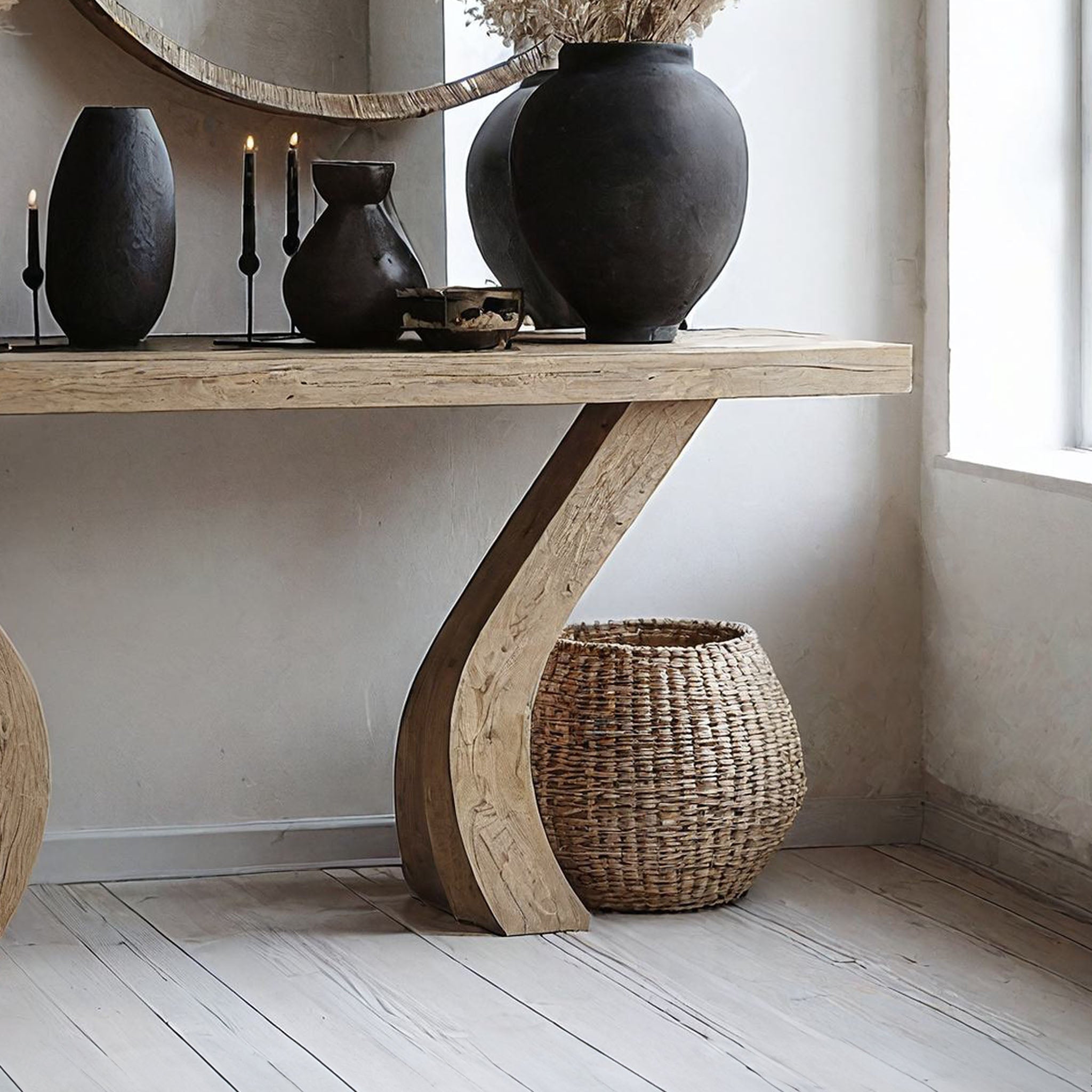 Wood Console Entry Table Decor SILDTCS068