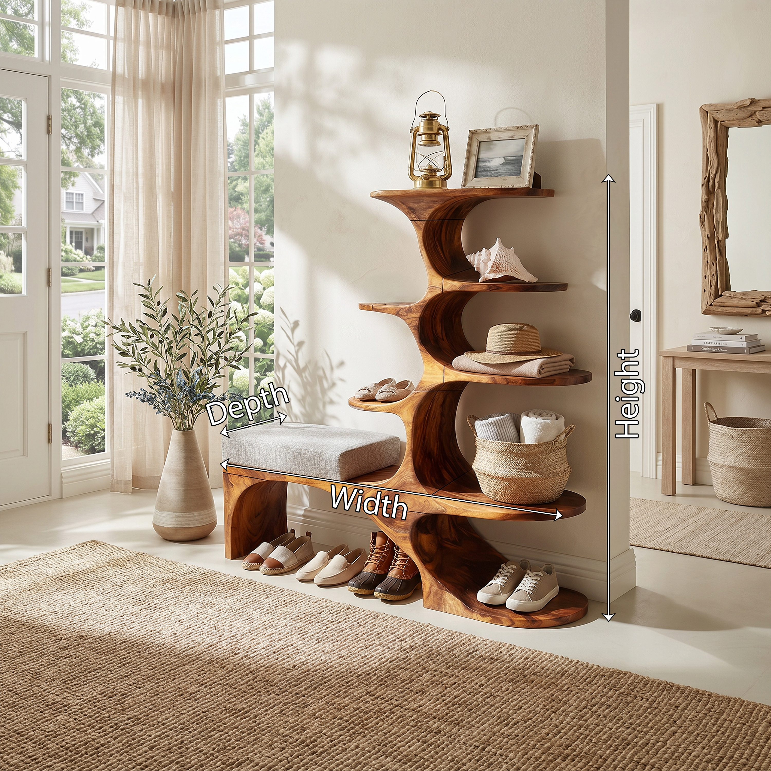 Modern Shoe Rack Bench For Entryway Lounge Living Corner SILDTTRSHB010