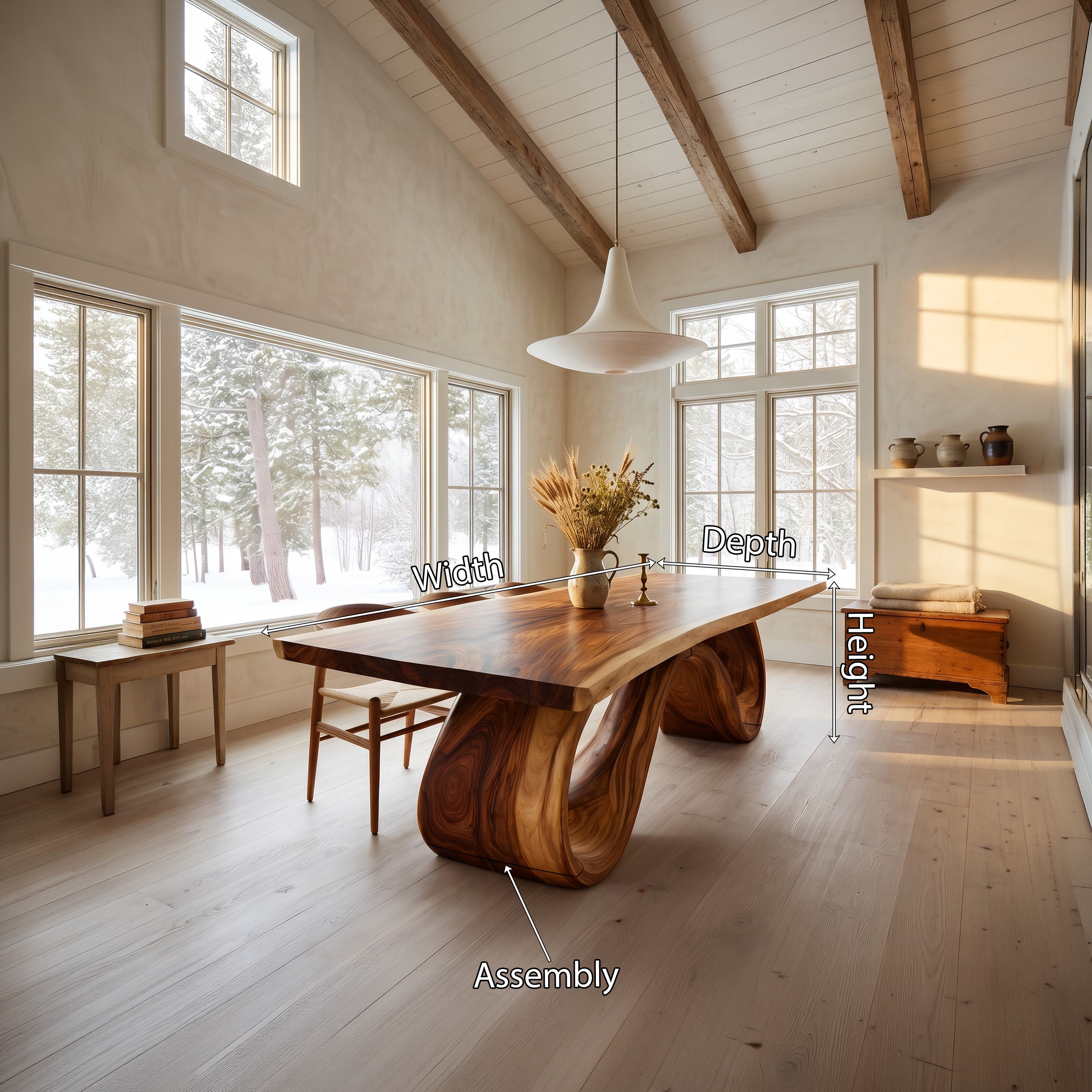 Scandinavian Irregular Dining Table For Everyday Dining Area SILDTTNDN032