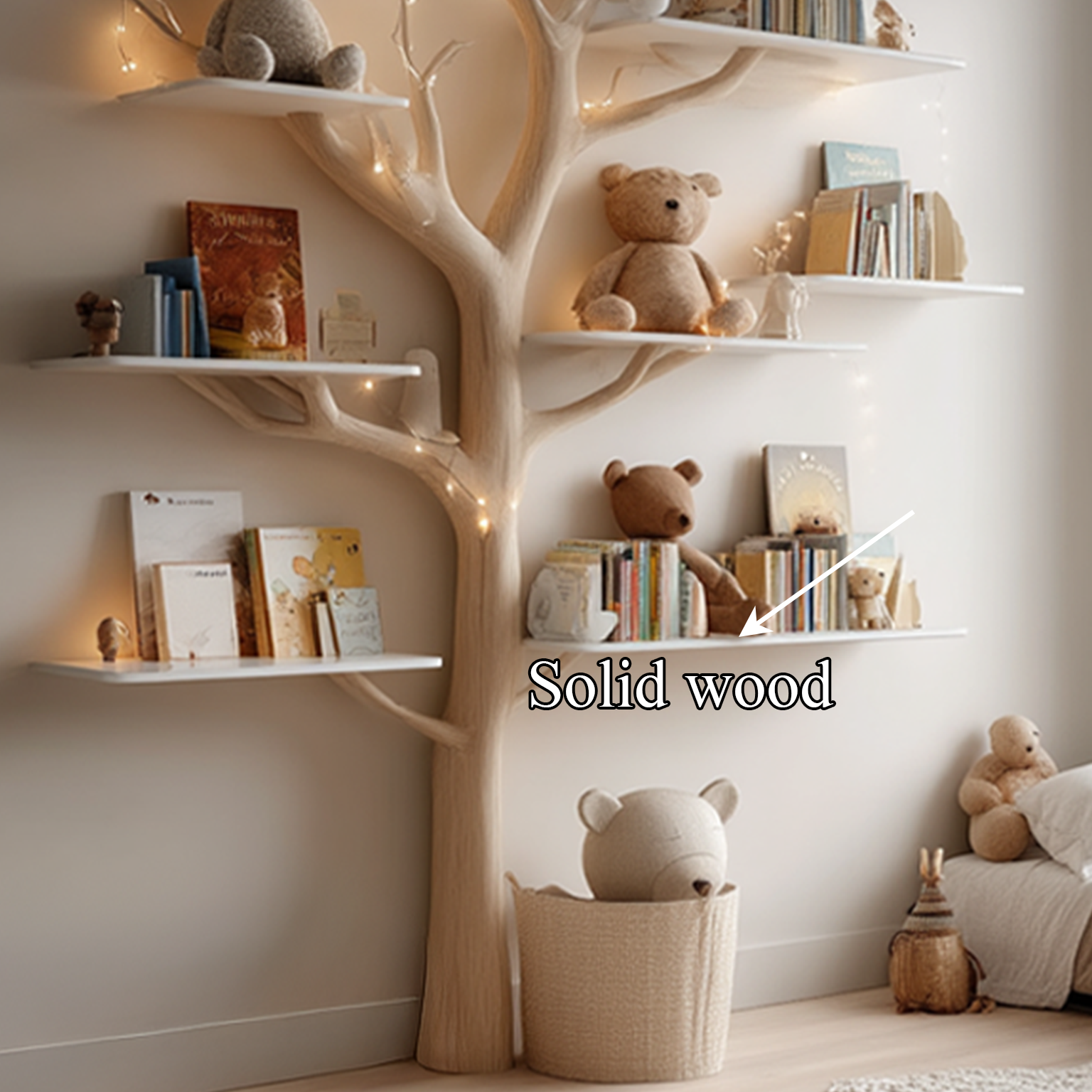 Midcentury Tree Bookcase Study Room Nursery SINLSATB258