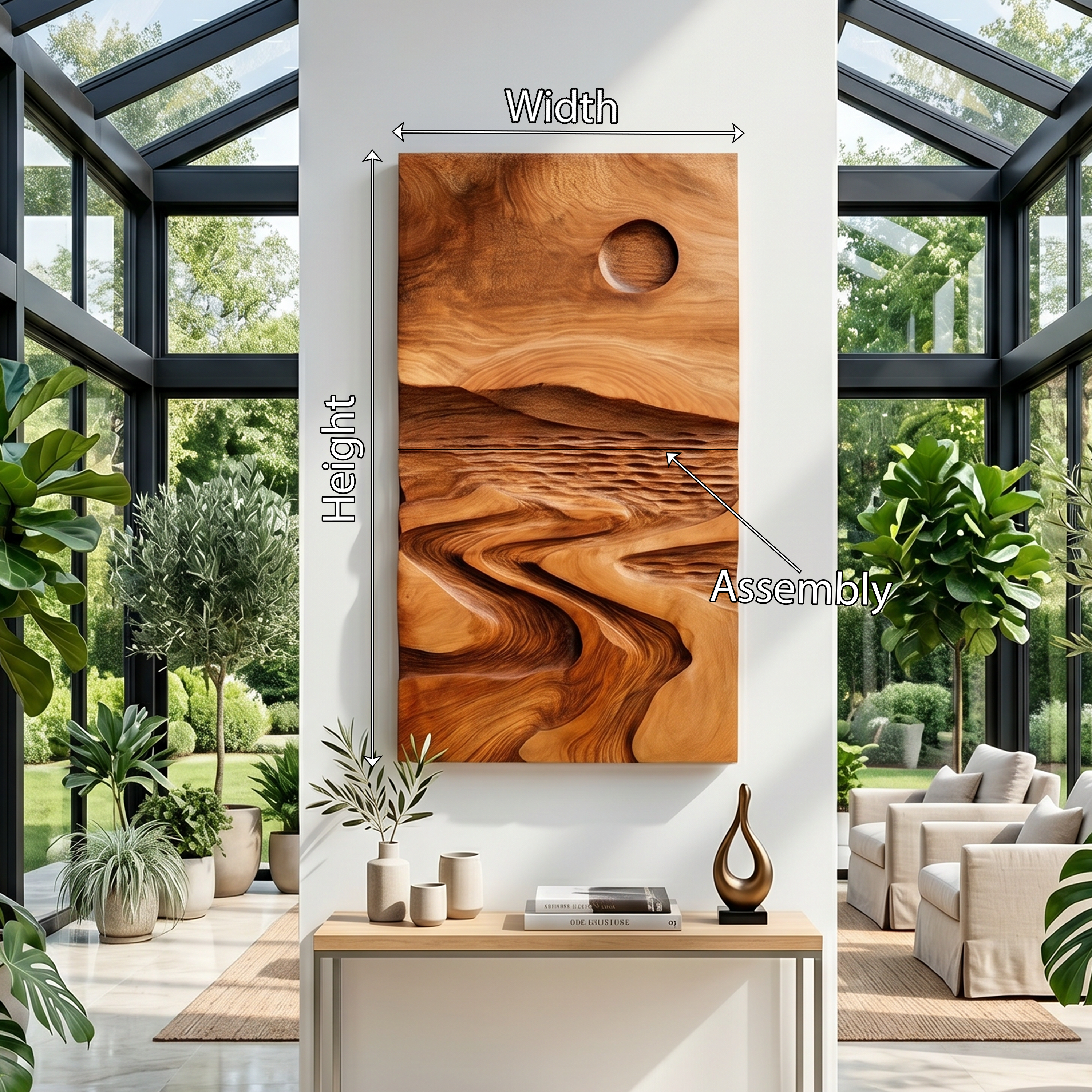 Sculpted Wood Grain Landscape Wall Art For Rustic Modern Living Room Decor SILDTTRWA088