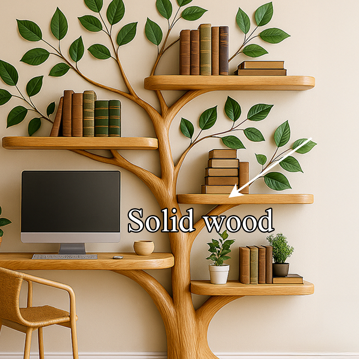 Tree Bookshelf Desk Mid Century Living Bedroom SINLSATB272