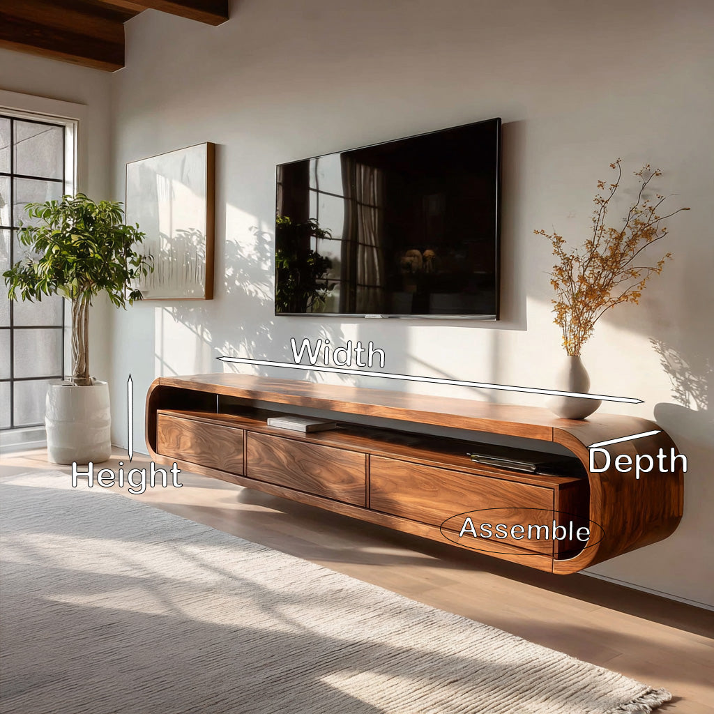 Modern Wooden Floating TV Stand For Living Room Storage RTTHHNTVC112