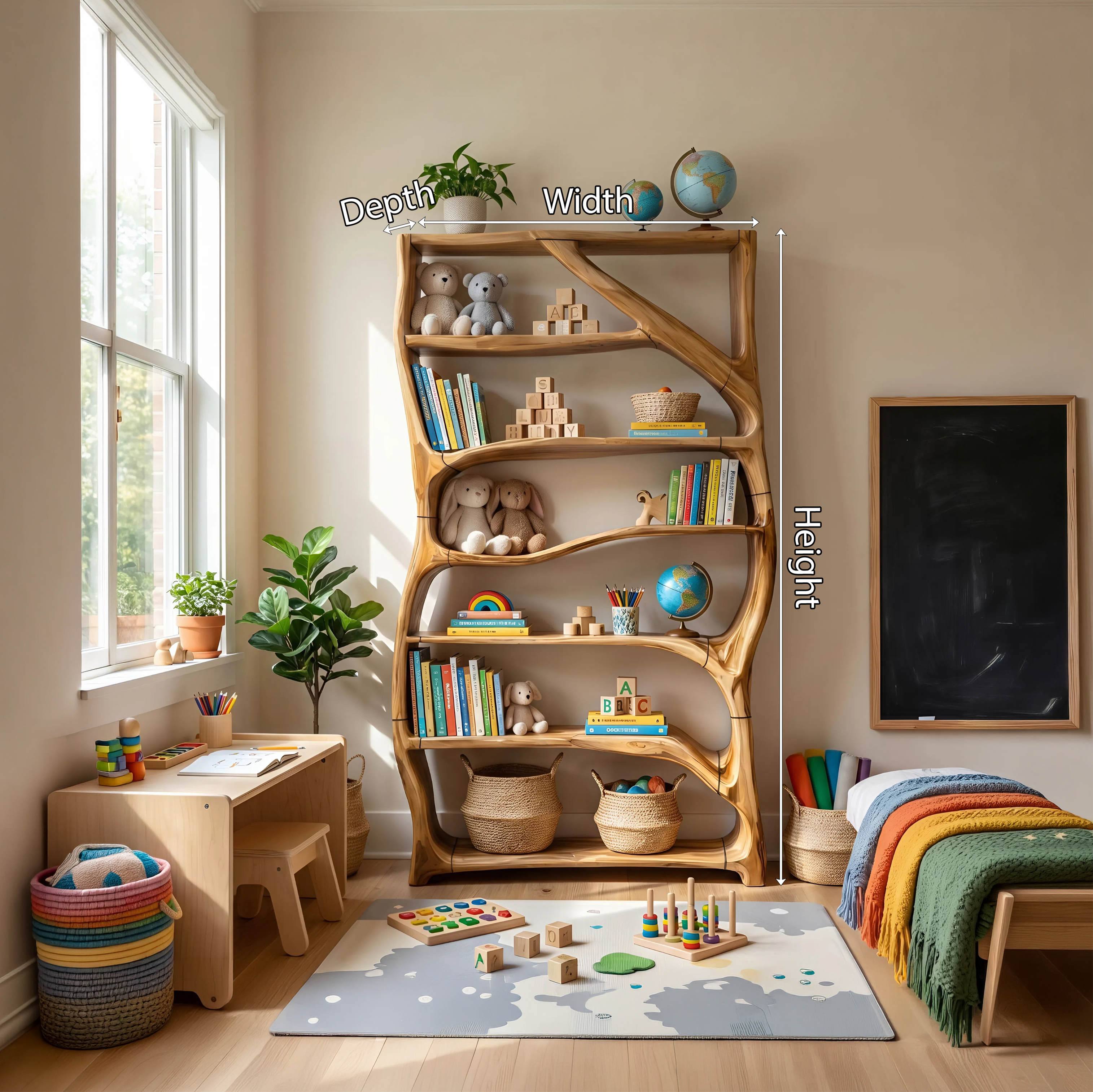 Minimalist Handcrafted Bookshelf Storage Organizer For Small Space SILDTTNBS009