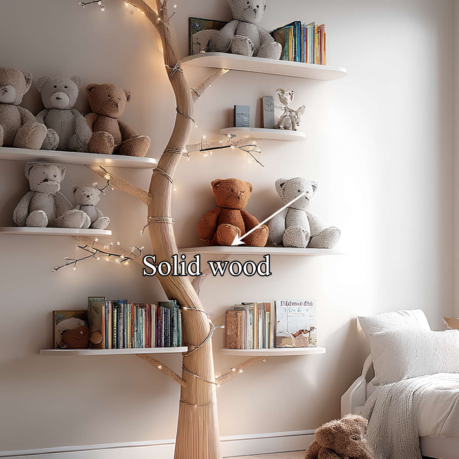 Midcentury Tree Shelf Kids Room Nursery SINLSATB255