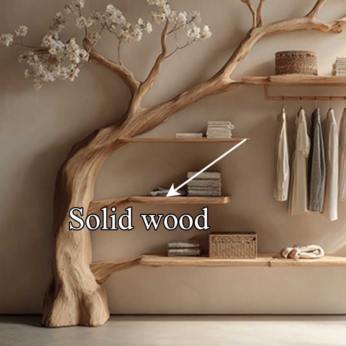 Rustic Tree Wardrobe Bedroom SINLSATB283SHNA